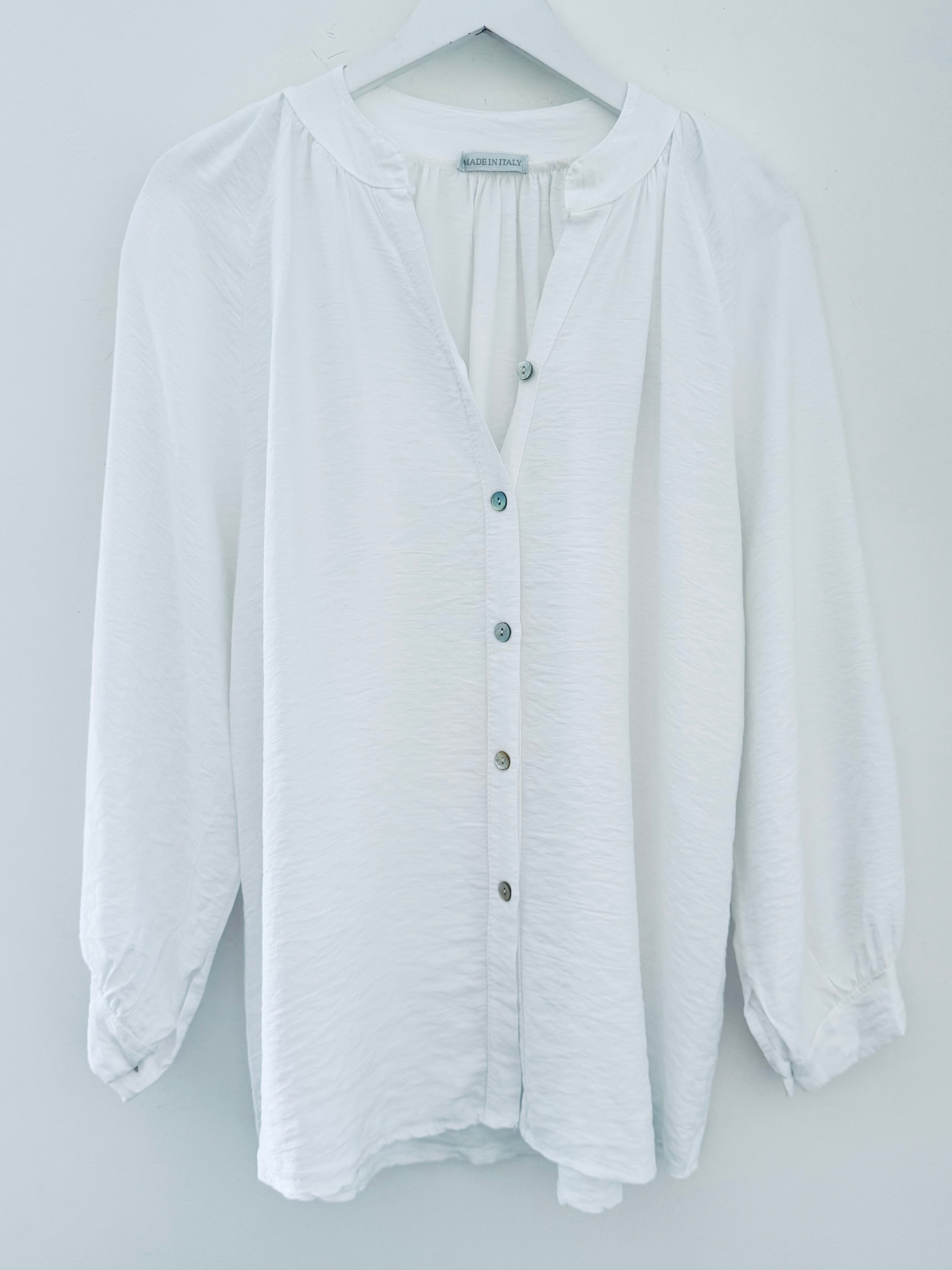 Classic Crepe Blouse in White