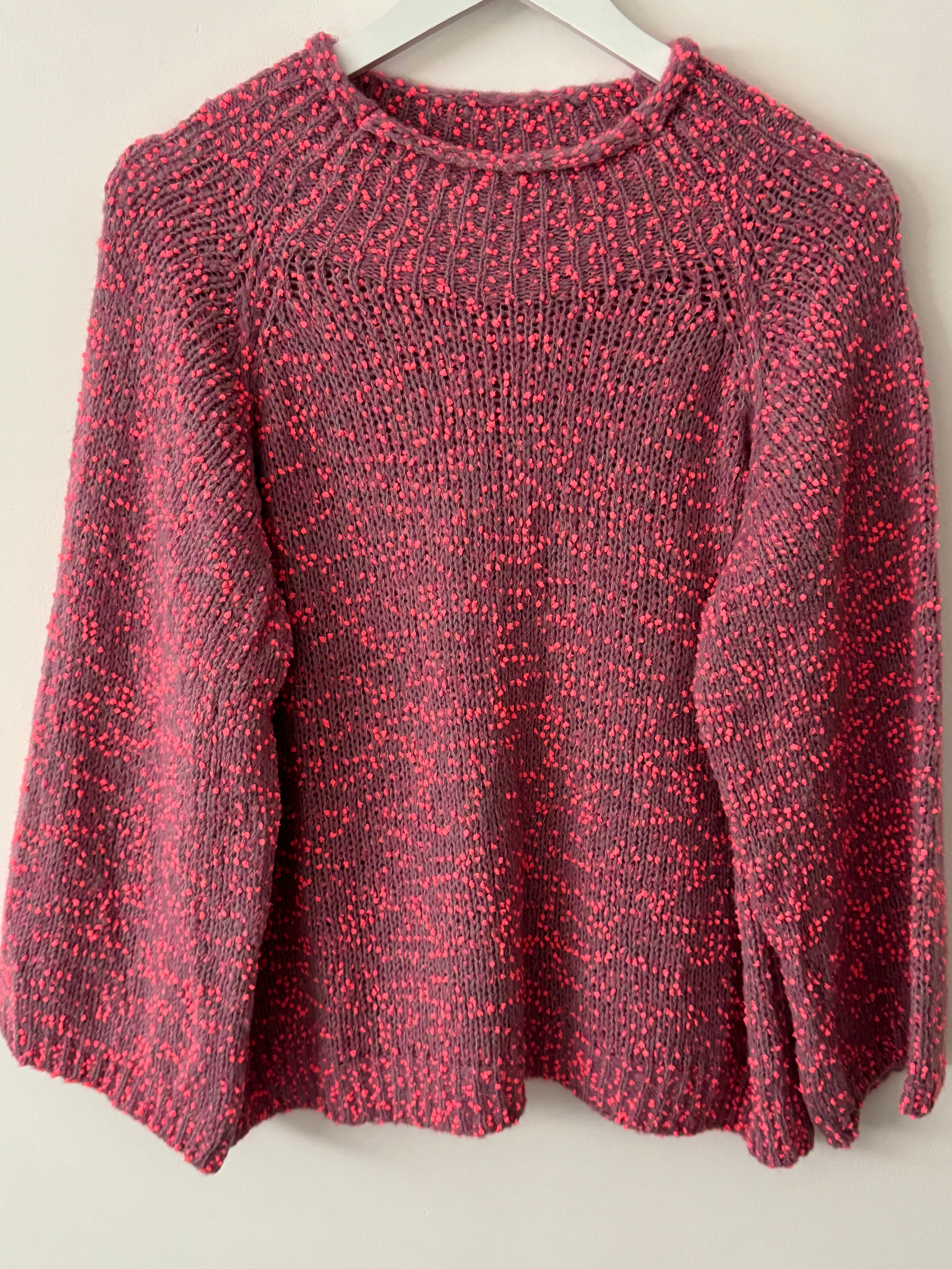 Popcorn Boucle Jumper in Pinks