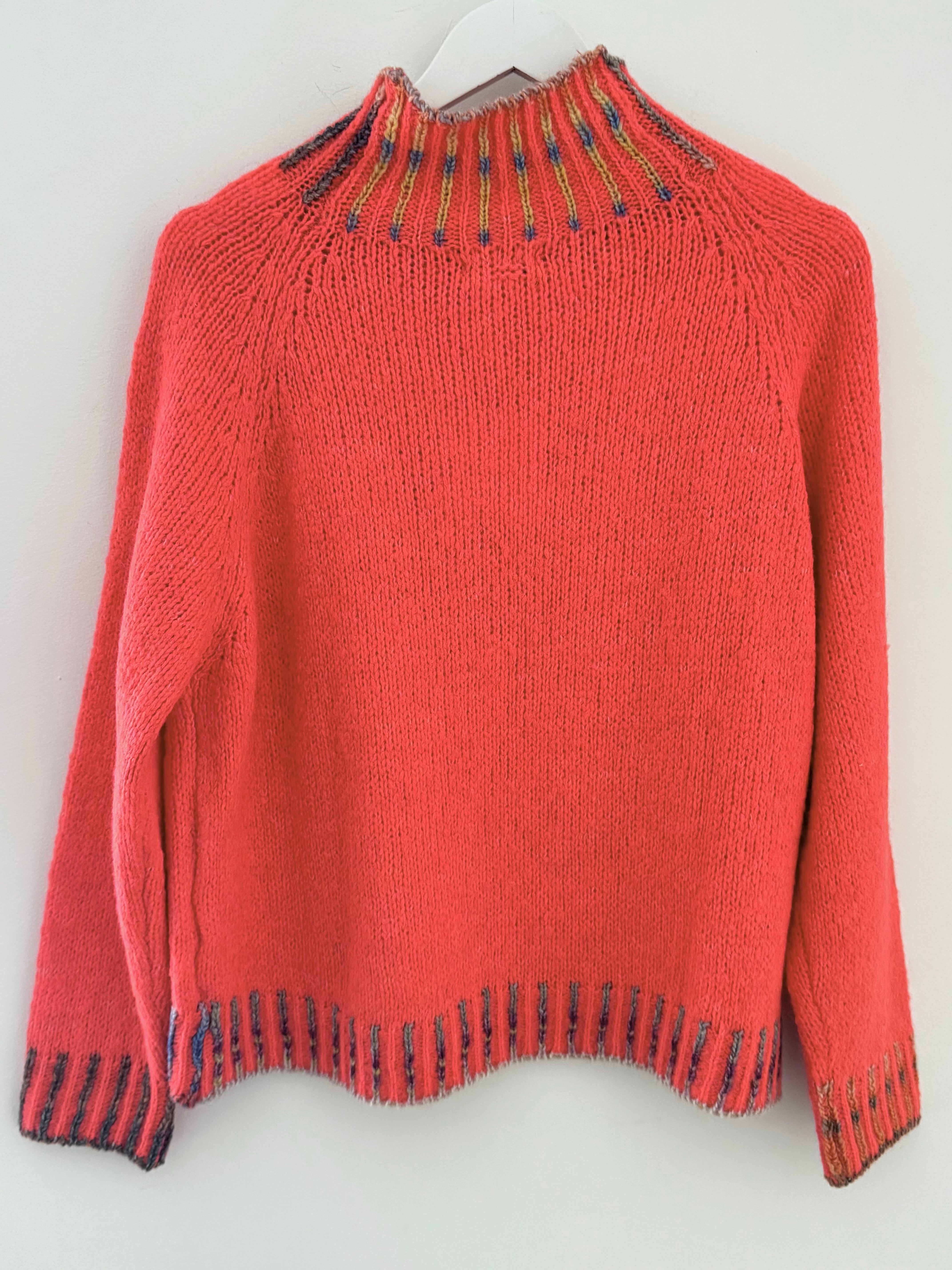 Stunning Funnel Neck Jumper in Coral