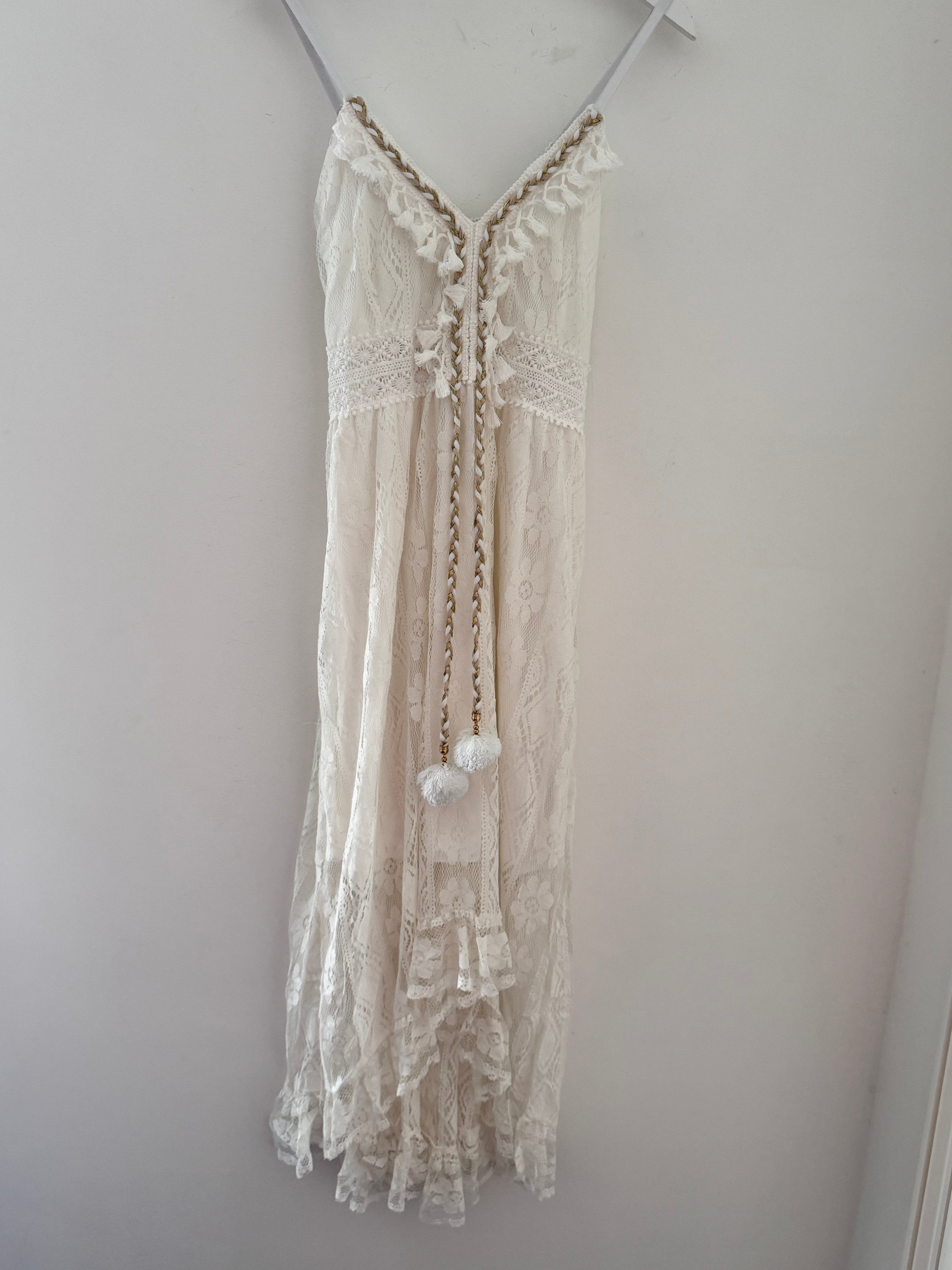 Summer Tassel Dress in Ivory