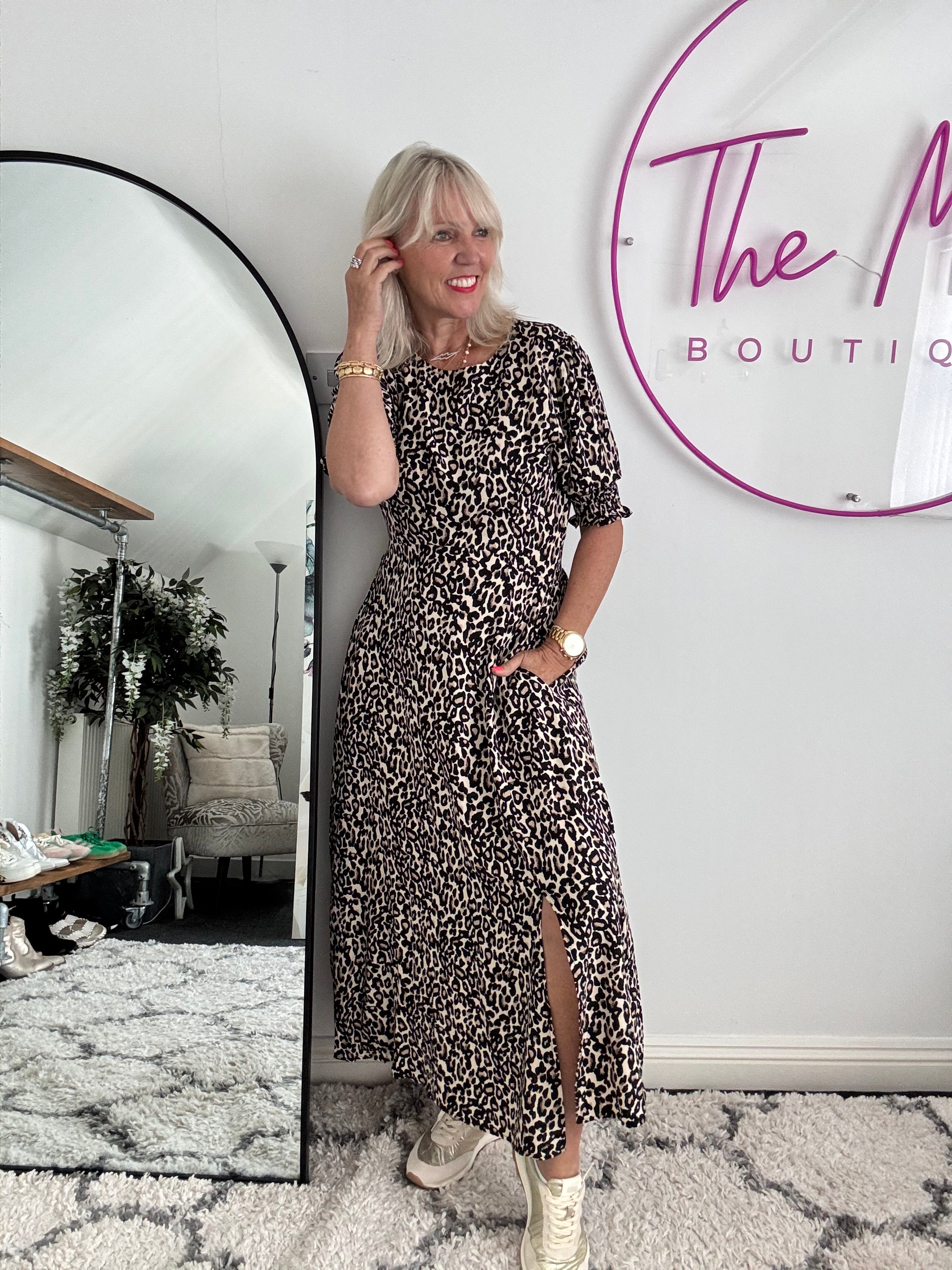 Leopard Print Tea Dress