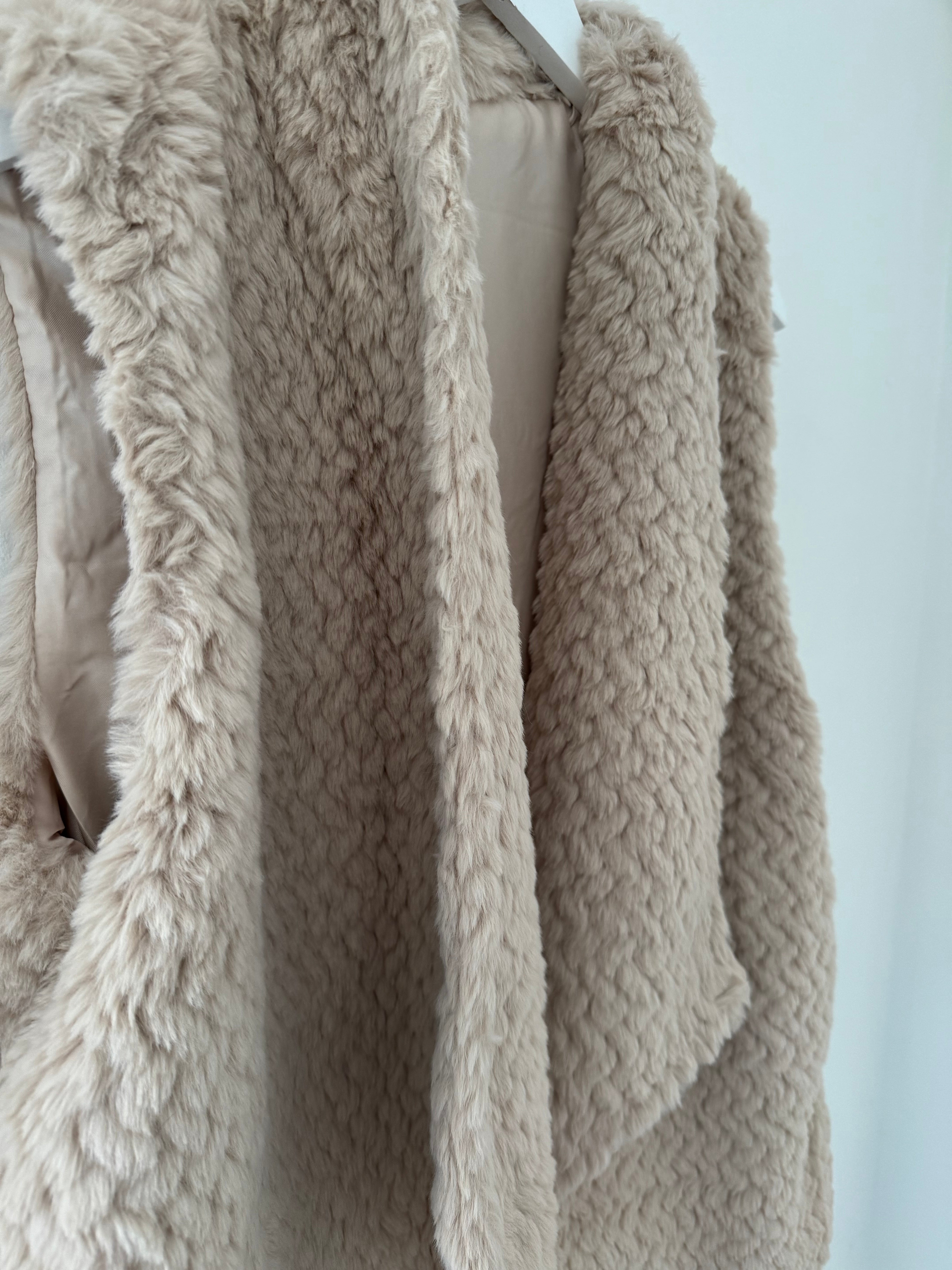 Faux Fur Gilet in Soft Caramel