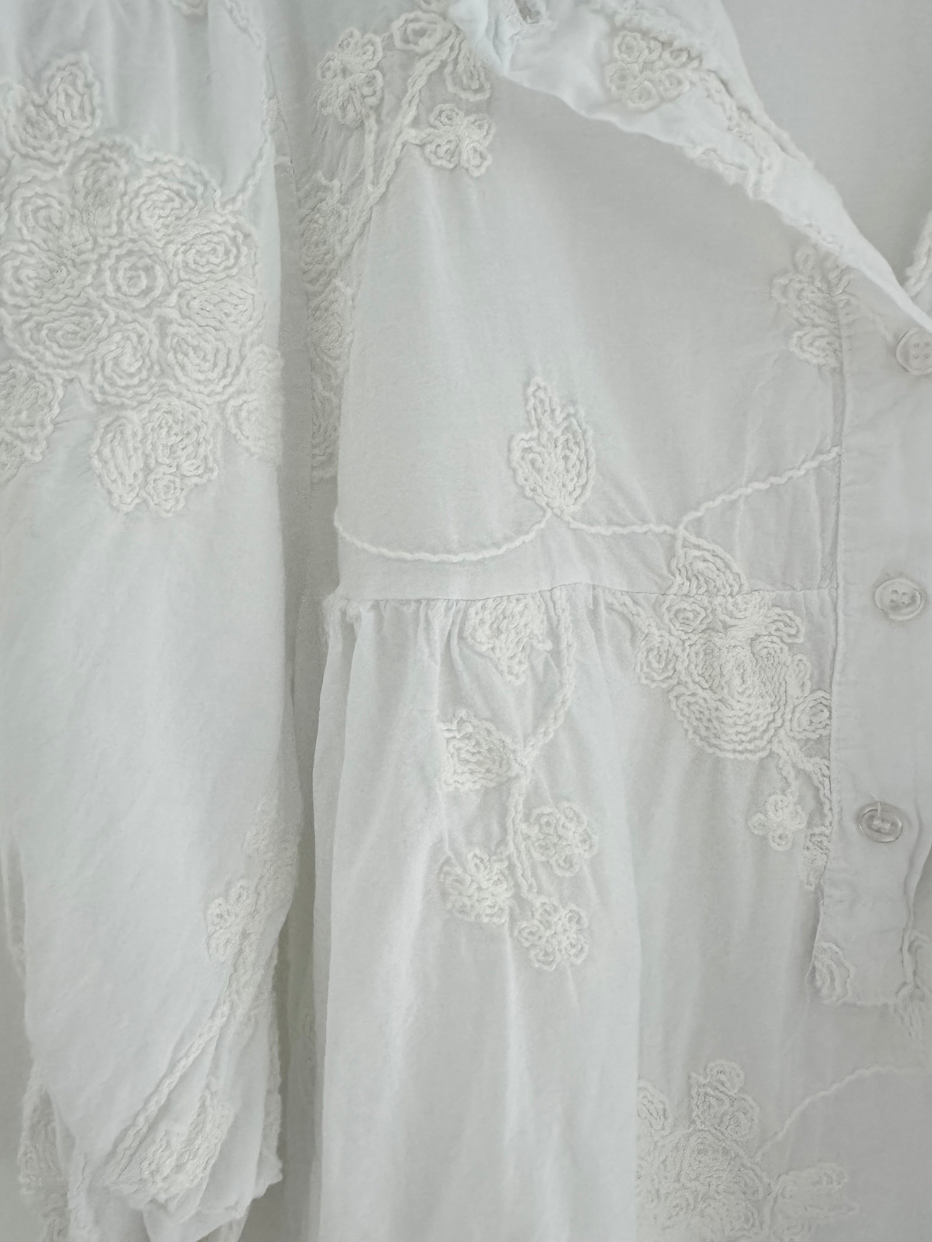 Luxe Embroidered Blouse in White