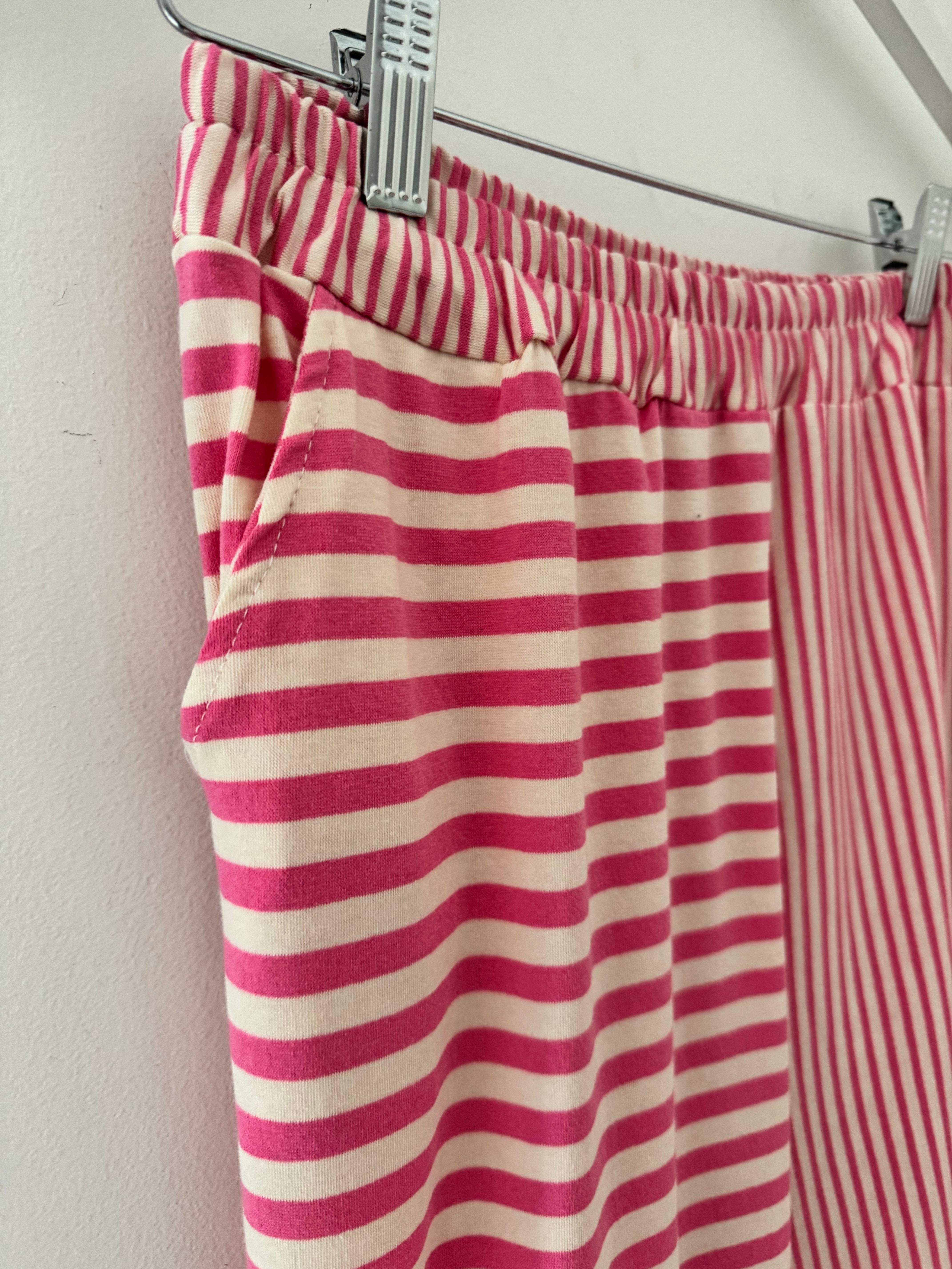 Stripe Lounge Pants in Pink & White