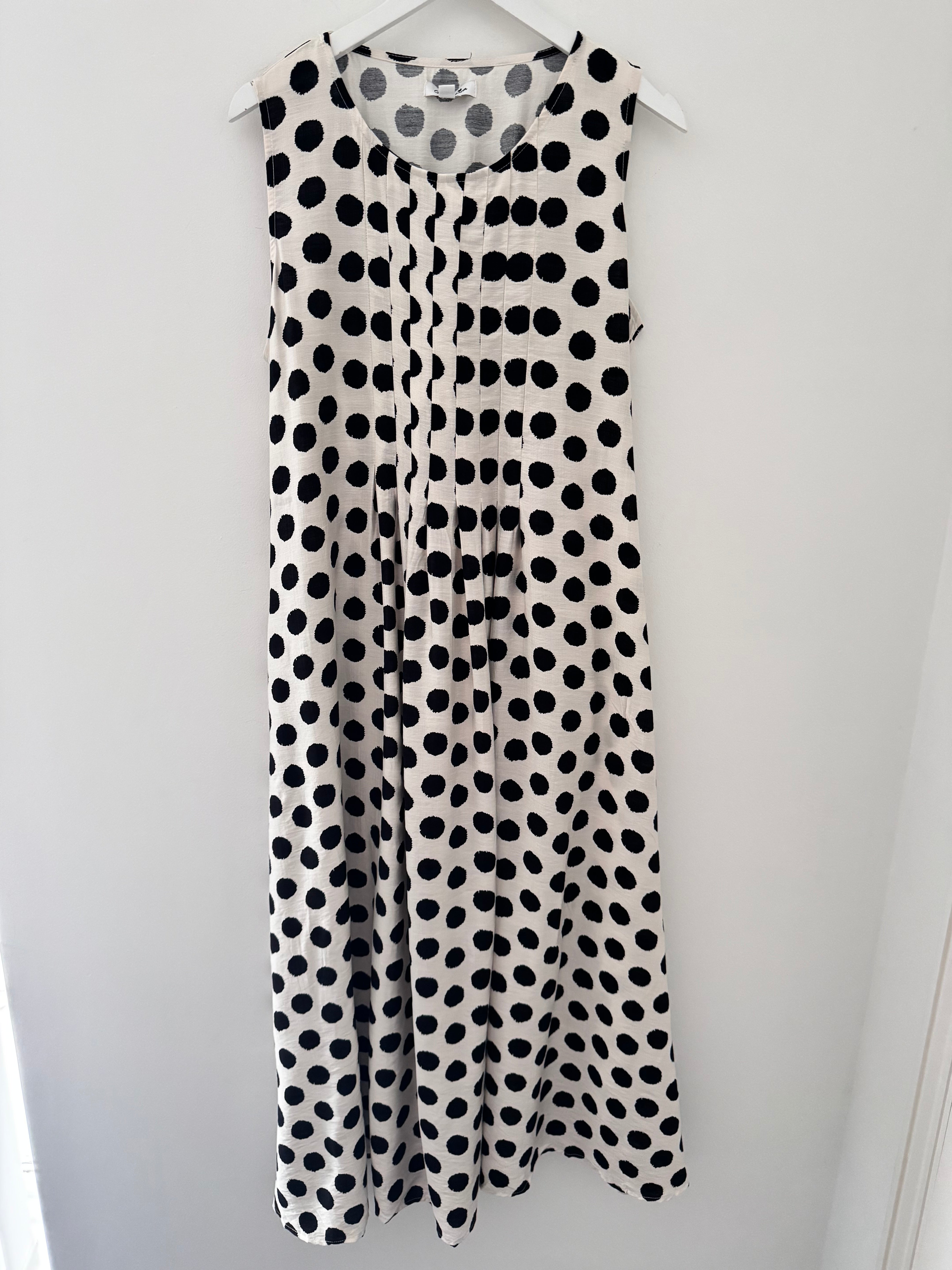 Polkadot Dress in Black & Ecru
