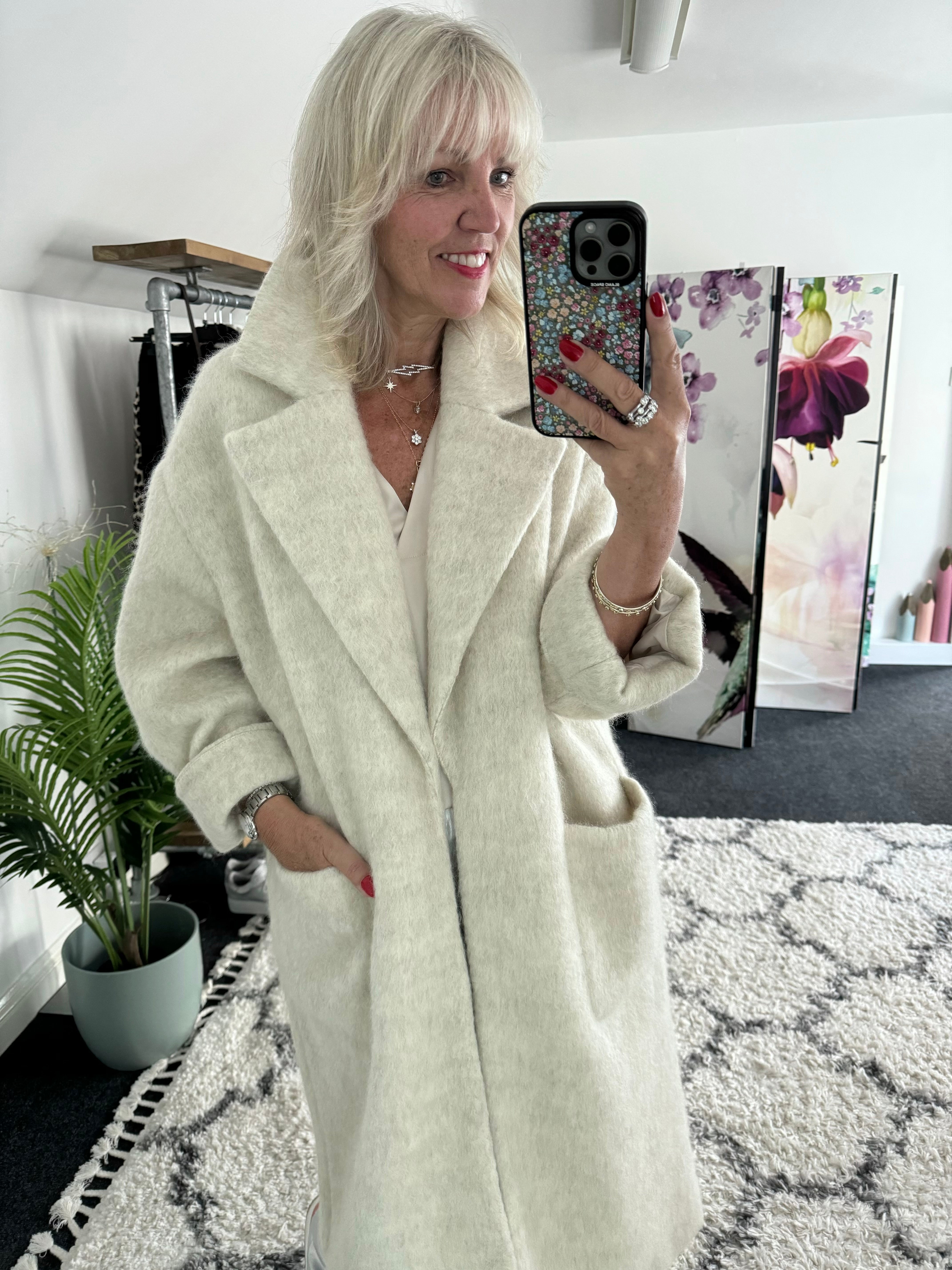 Luxury Wool Coat in Winter White