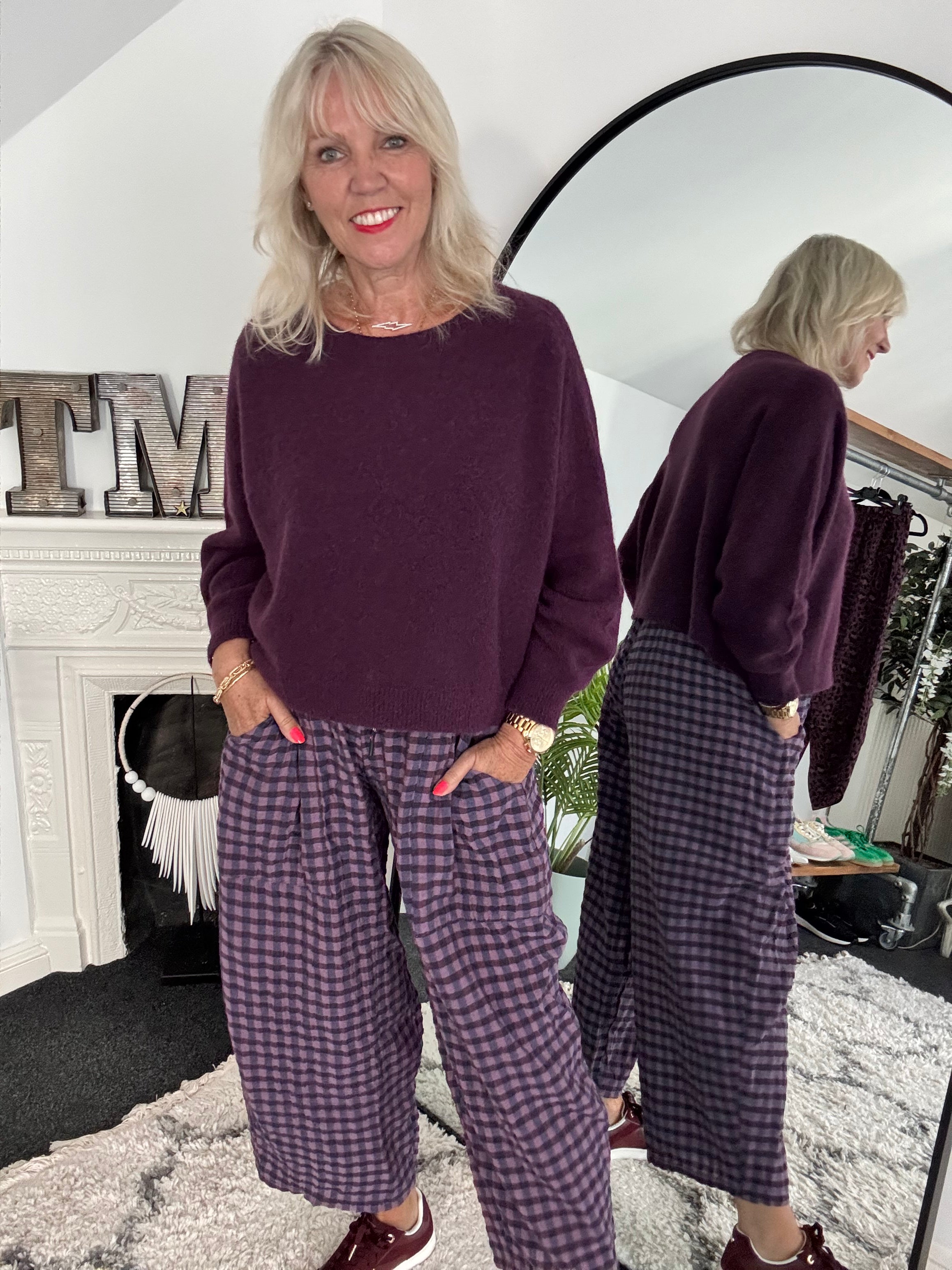 Luxe Slouchy Alpaca Jumper in Plum