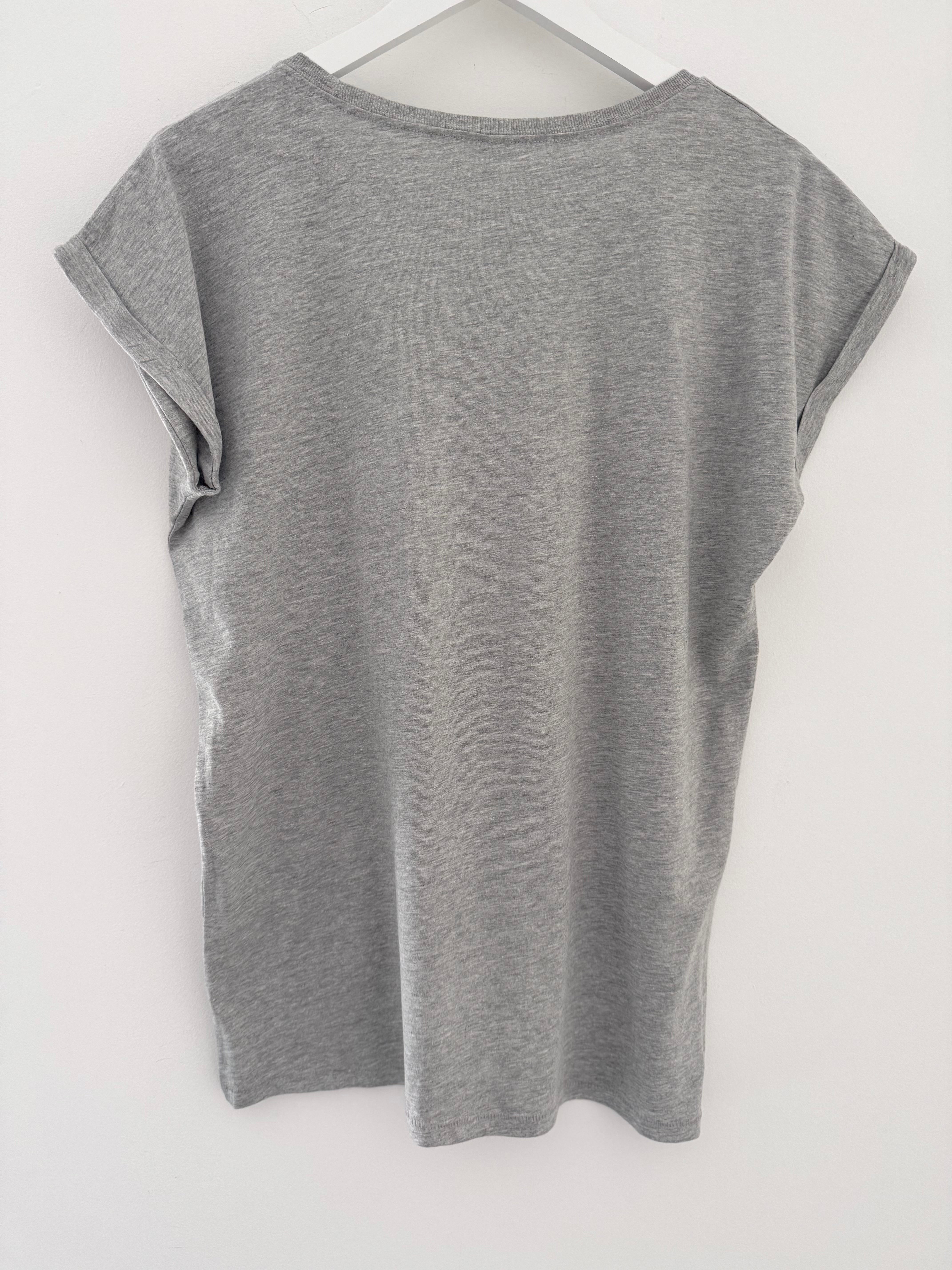 Lips Tee in Marl Grey & Silver