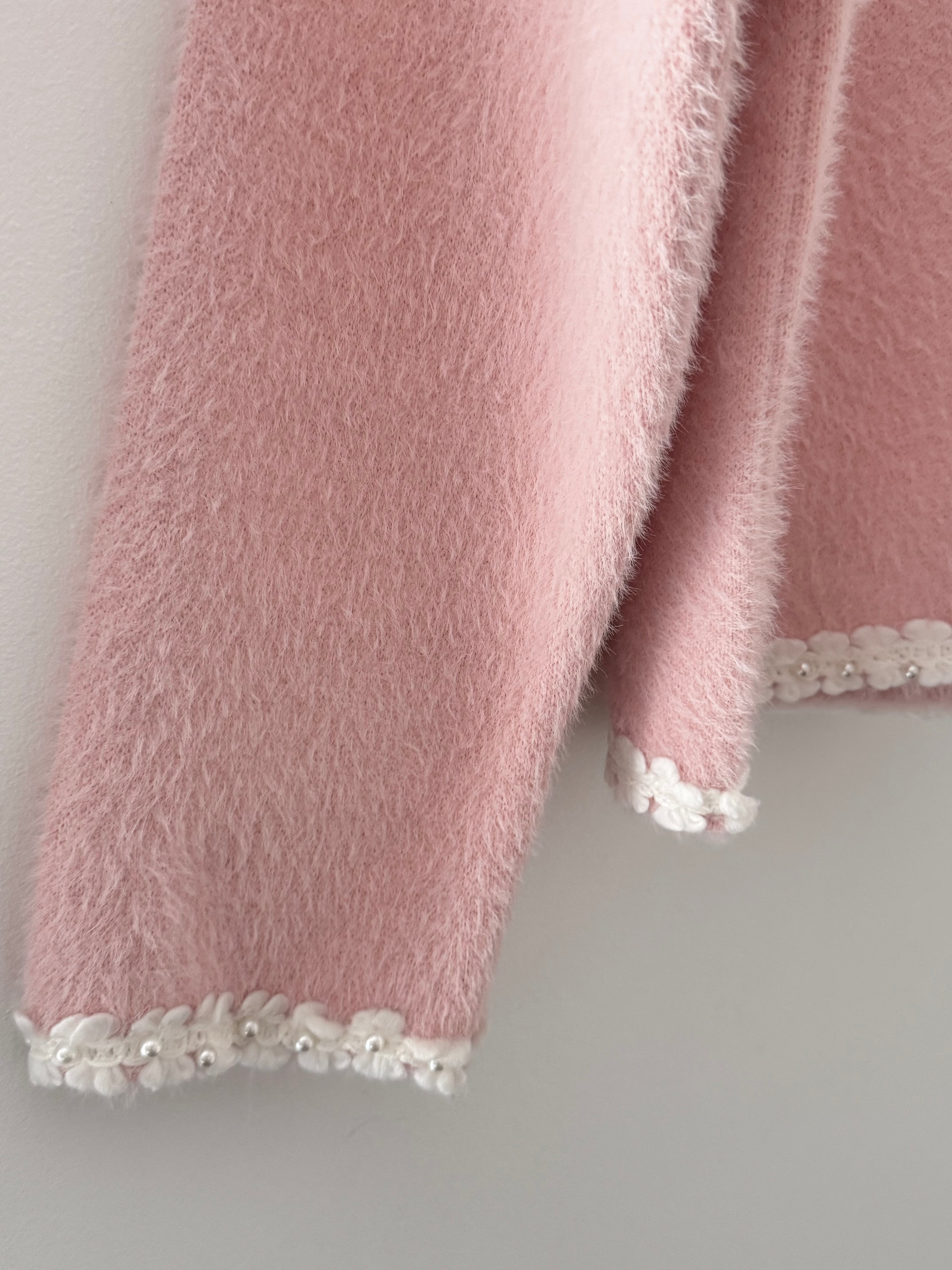 Button Cardi Jacket in Pink