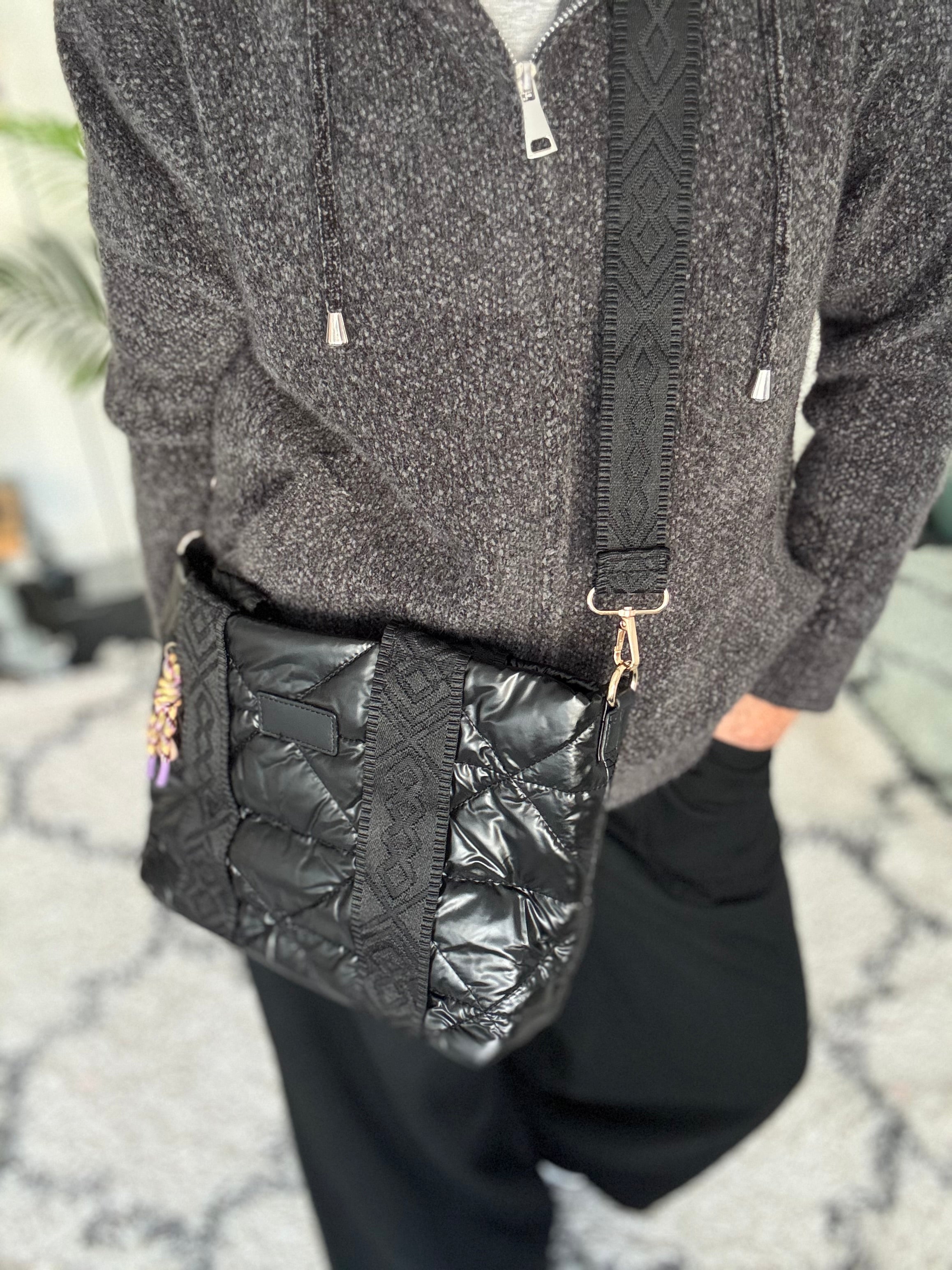 Crossbody Quilted Bag in Black