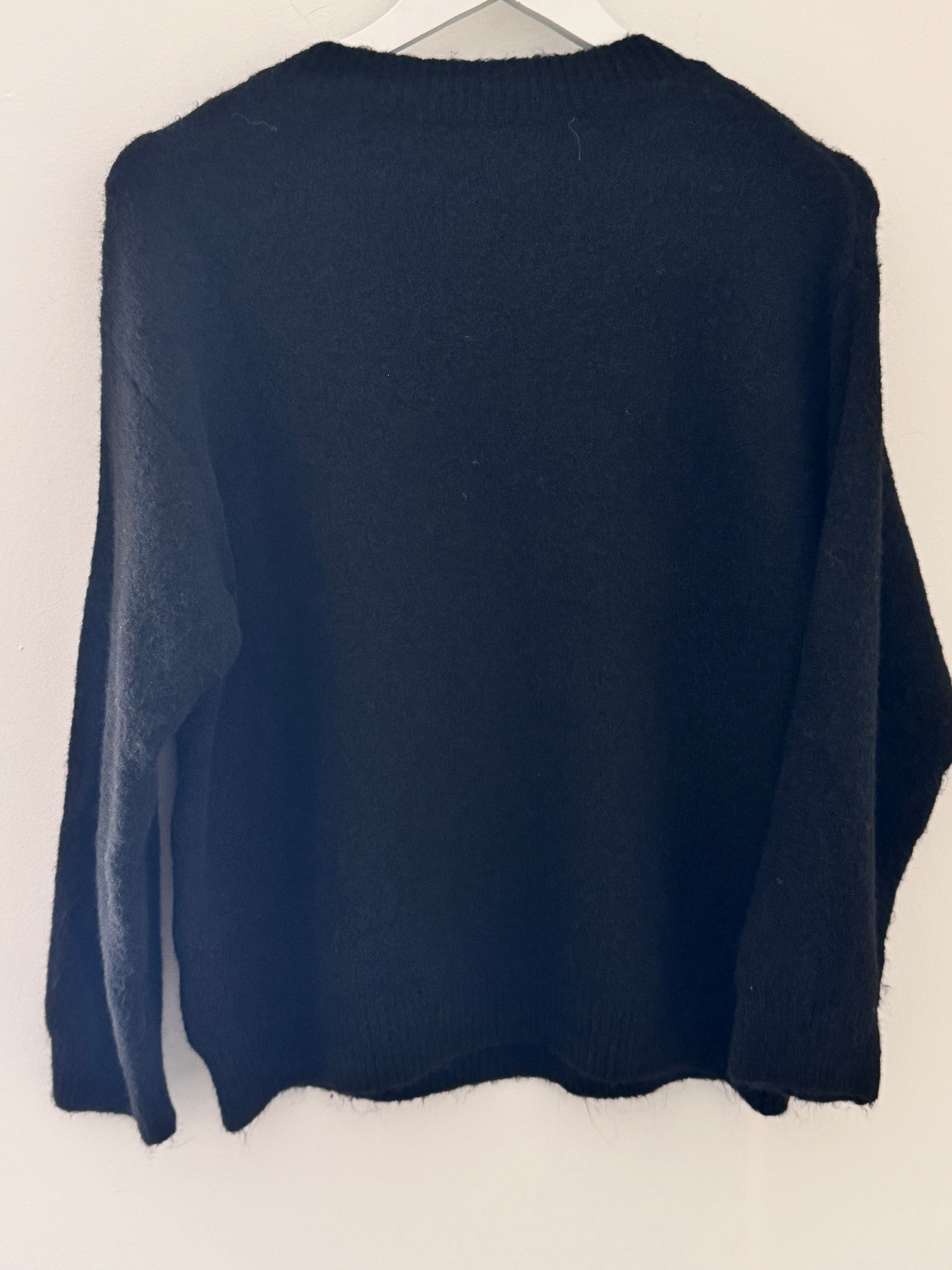 Soft Military Jumper in Black
