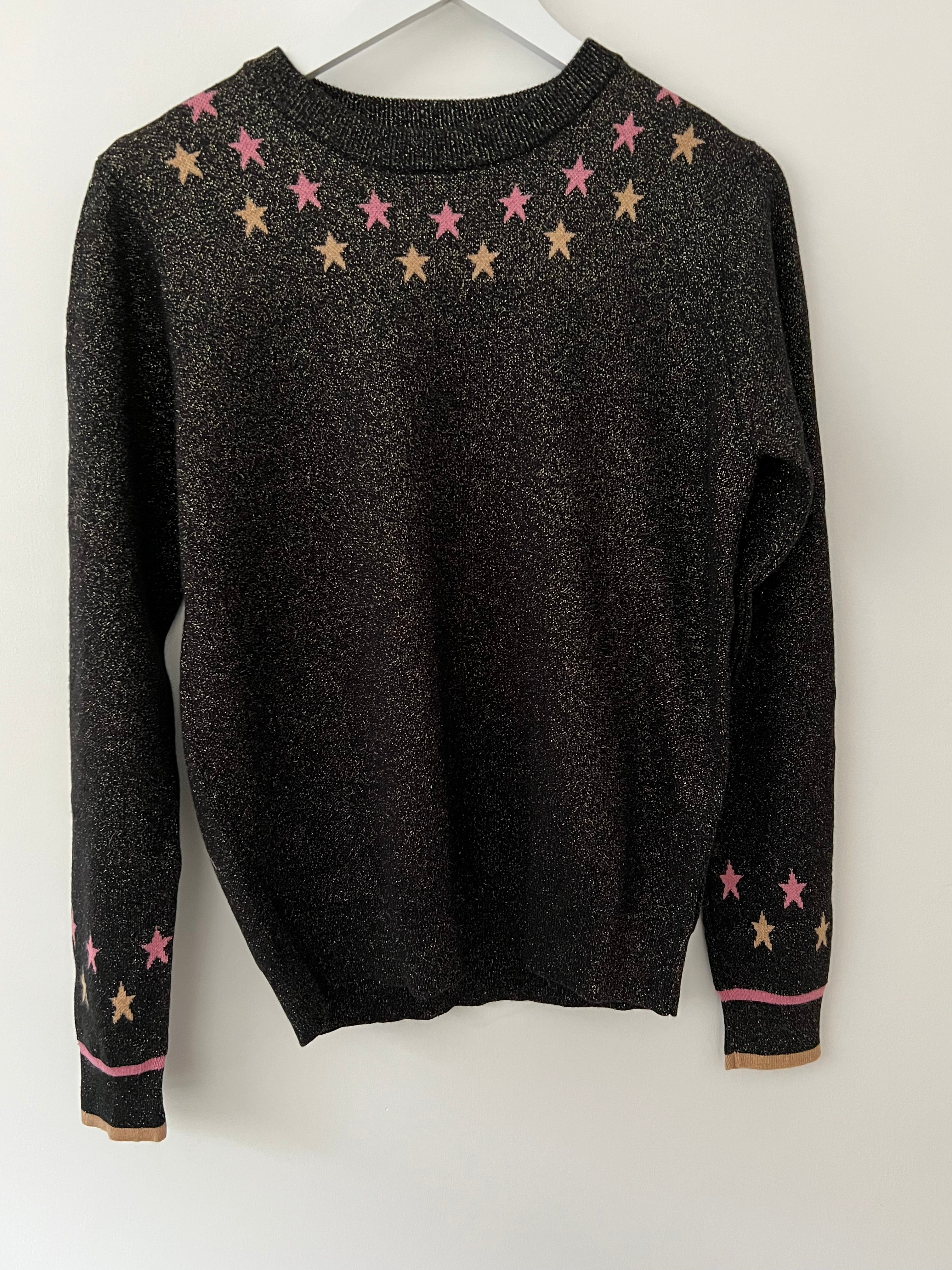 Sparkle Jumper with Stars in Black