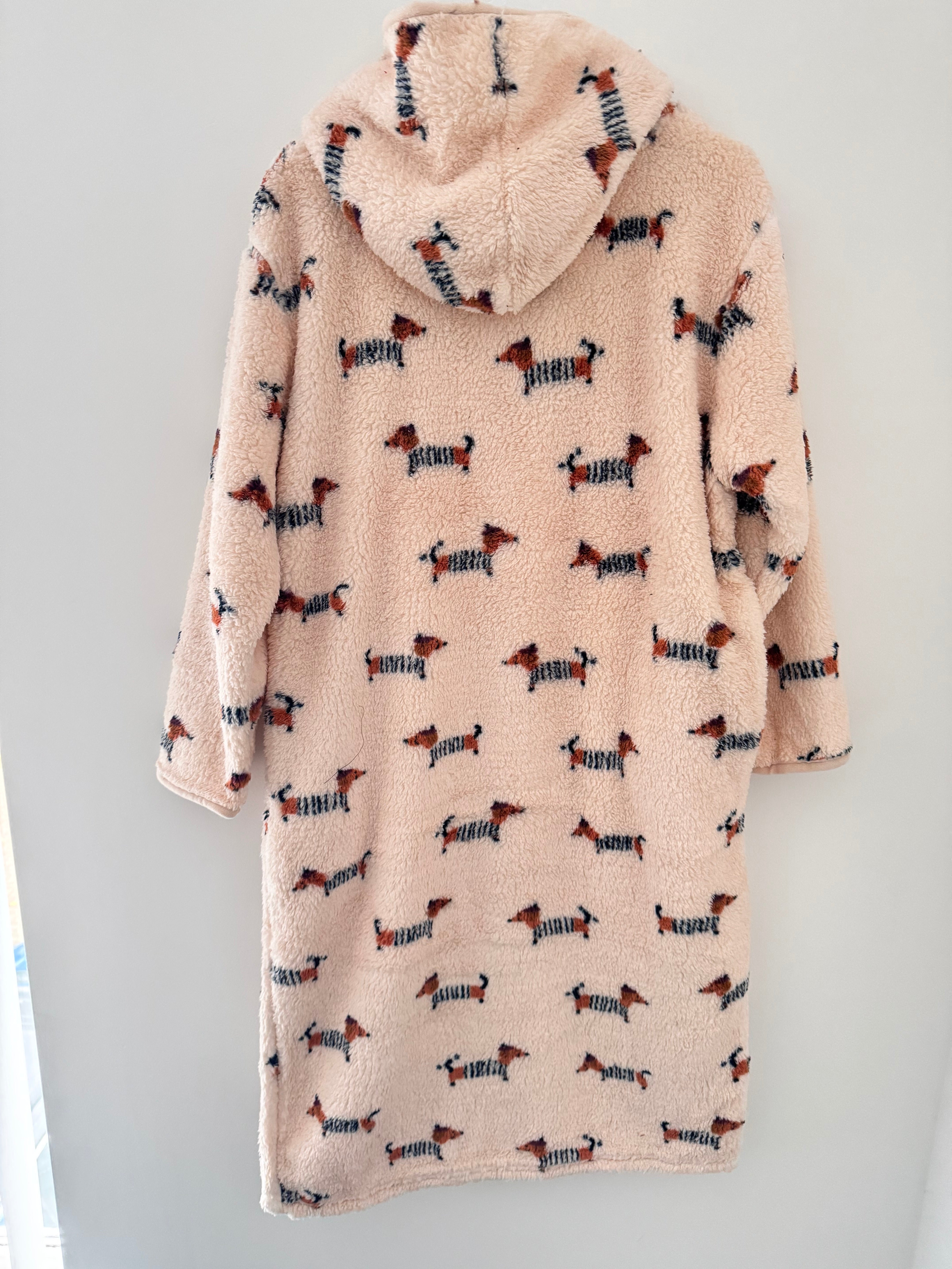 Sausage Dog Zipped Fleece Hooded Loungewear