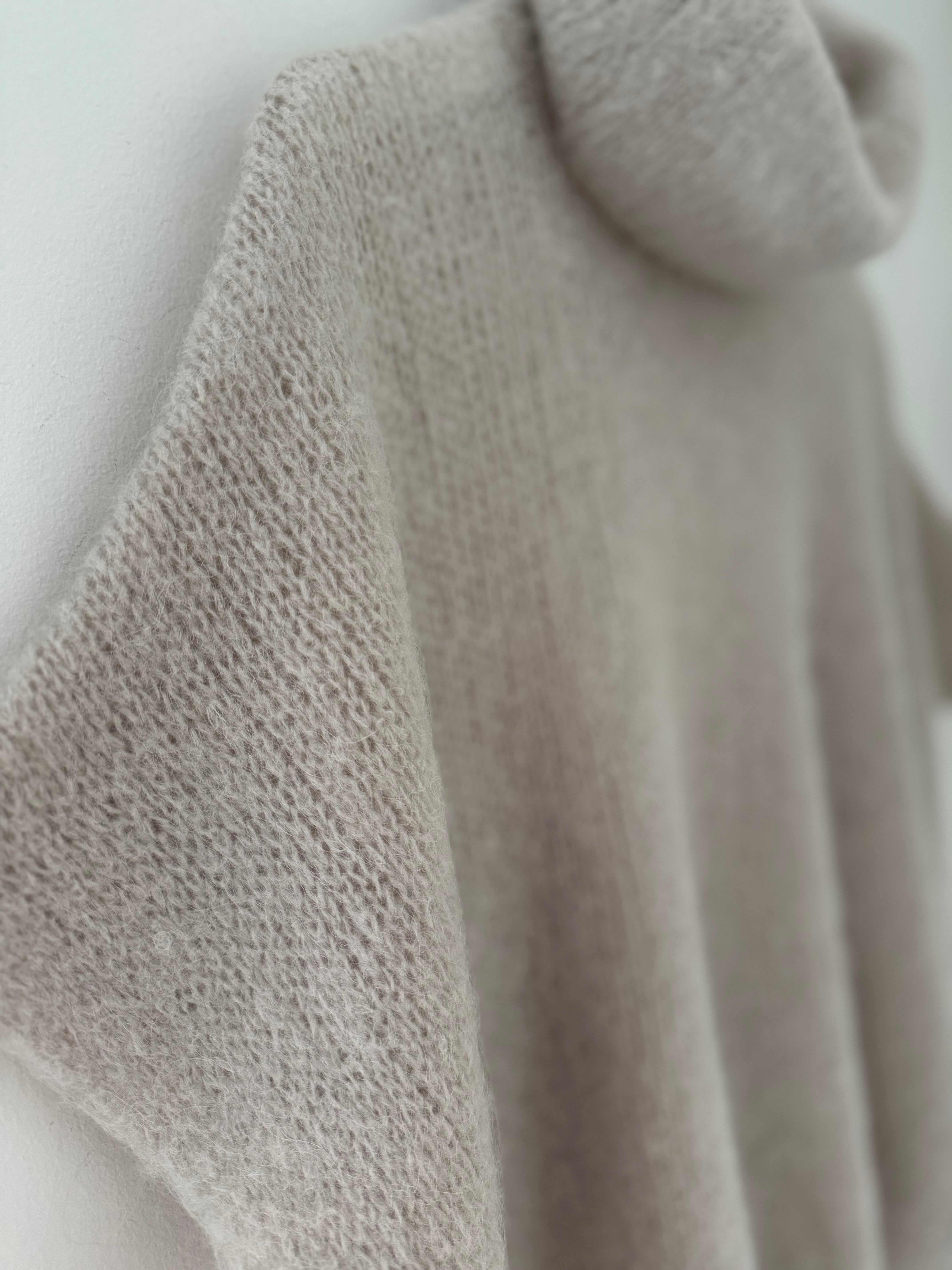 Alpaca Roll Neck Tank in Latte