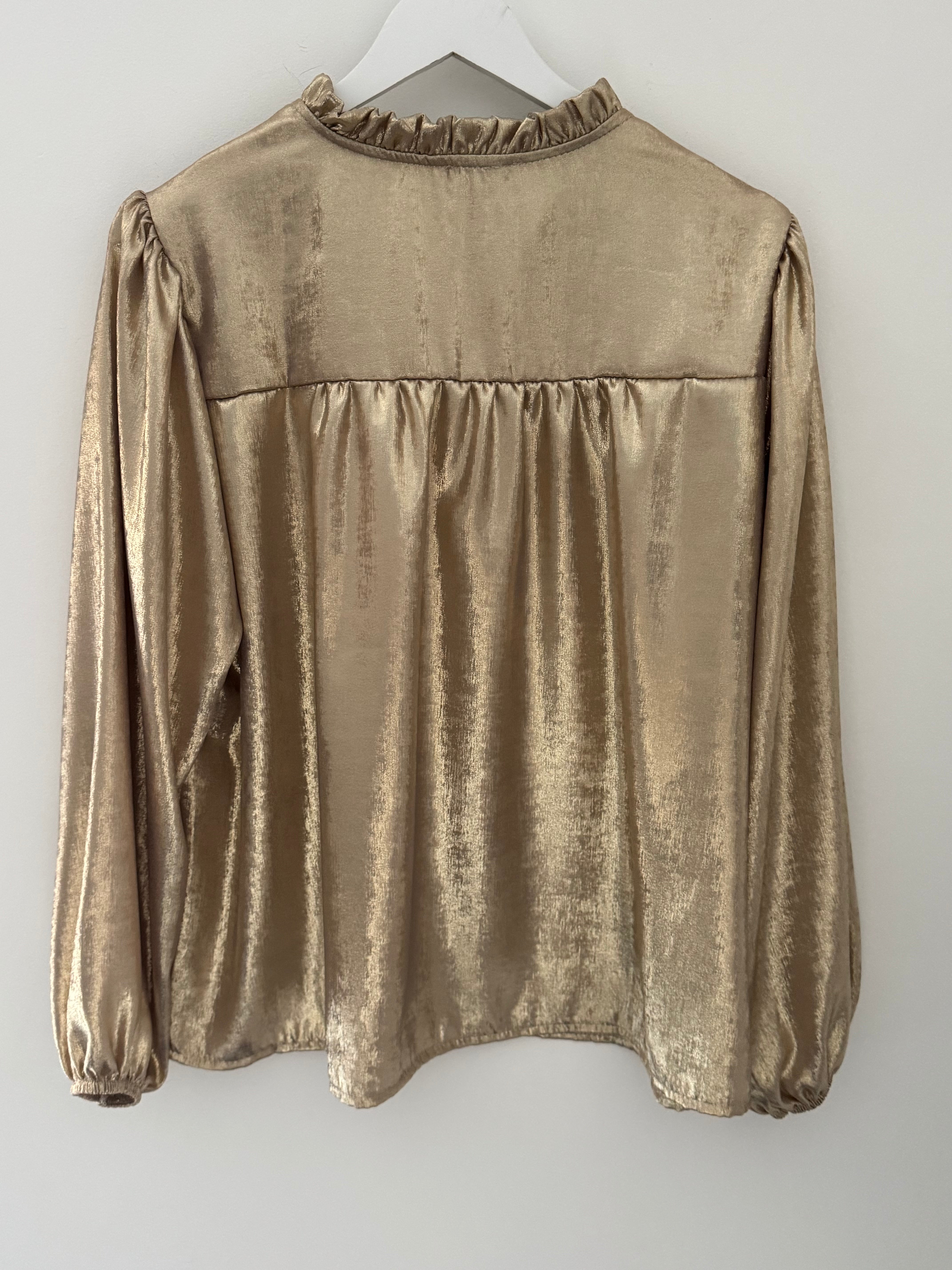 Luxe Metallic Blouse in Gold