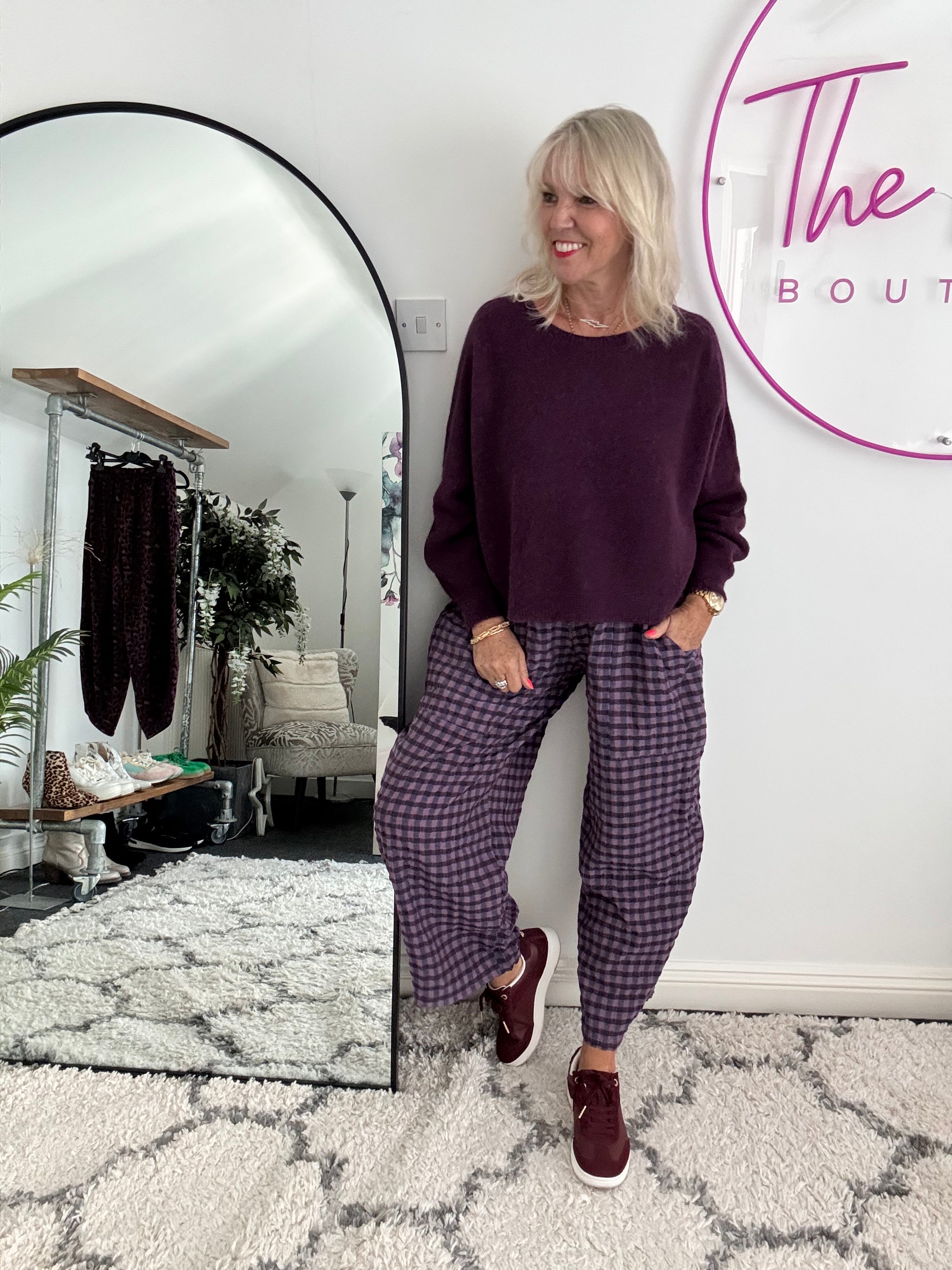 Luxe Slouchy Alpaca Jumper in Plum