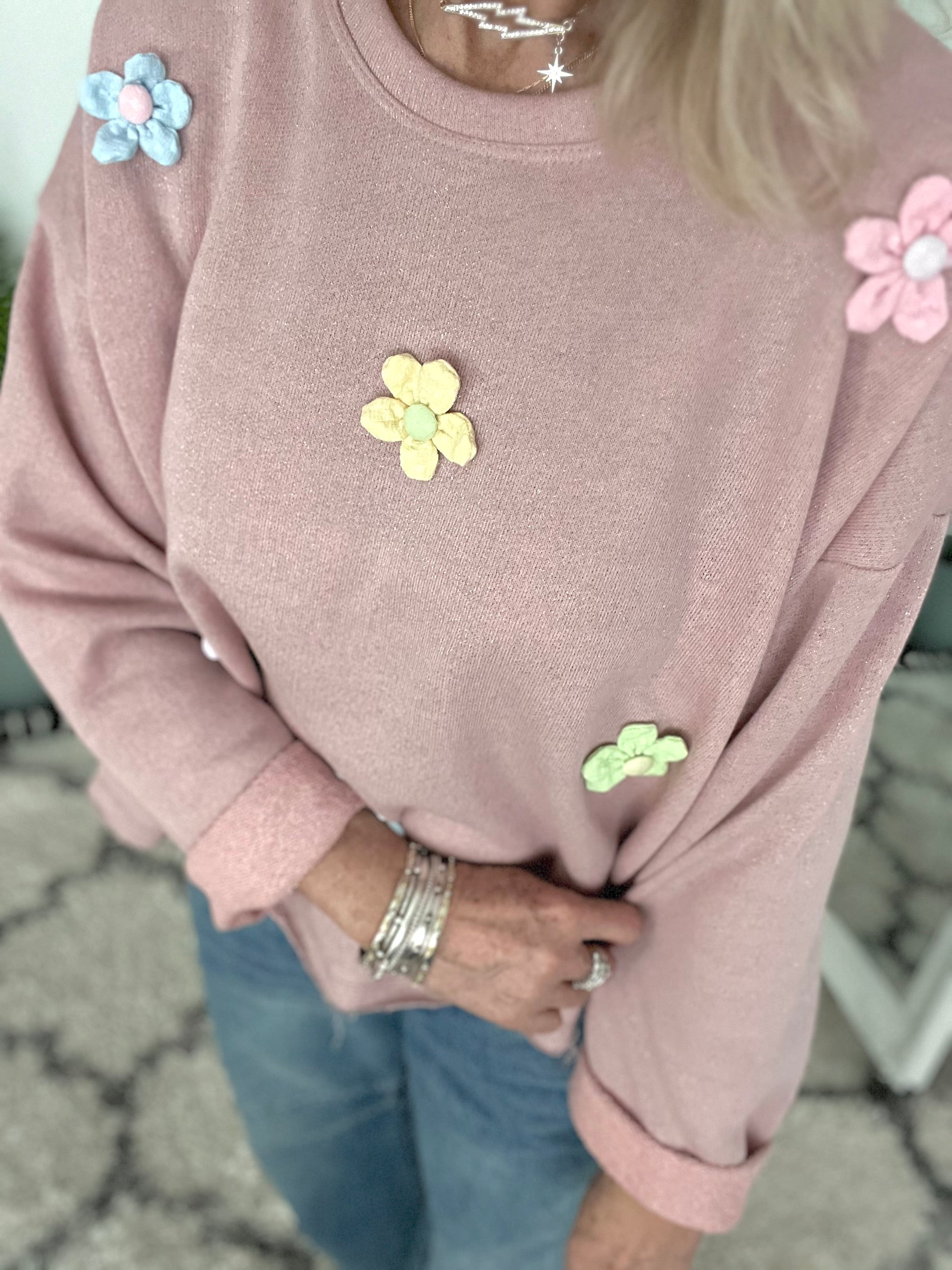 Floral Sweatshirt in Pink
