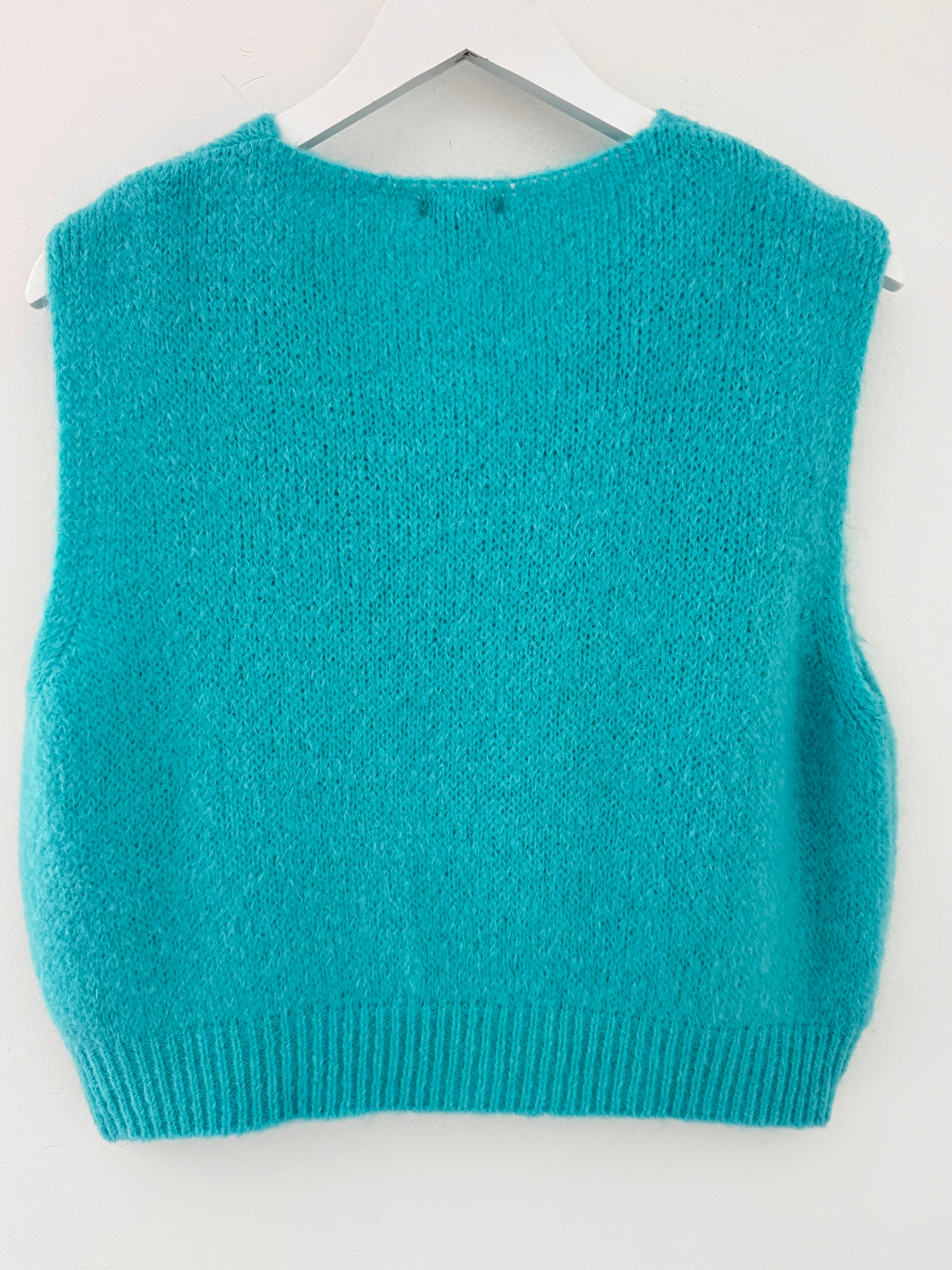 Kid Mohair Tank in Turquoise