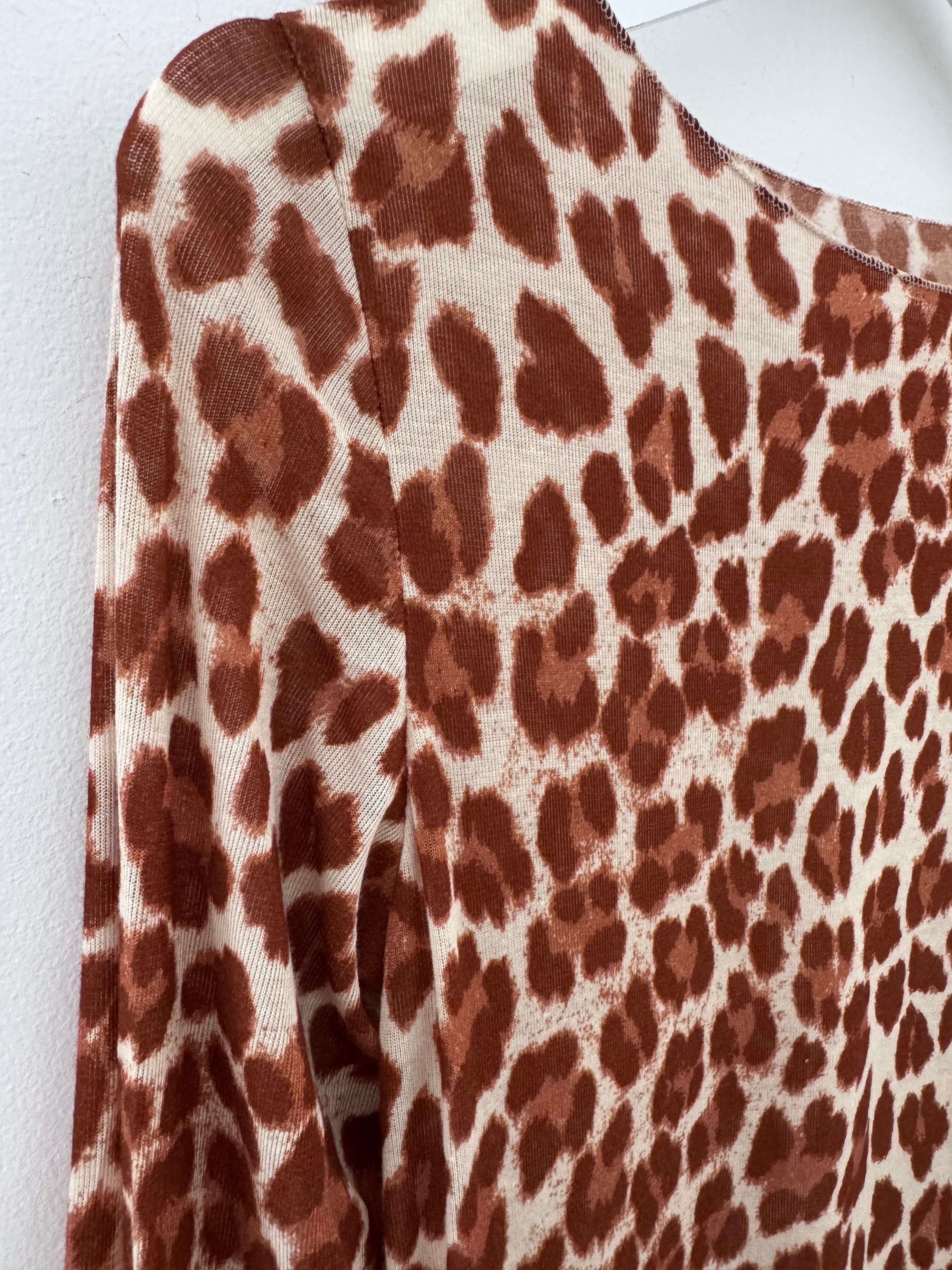 Ultrasoft Cashmere Blend Base Layer in Rust Leopard