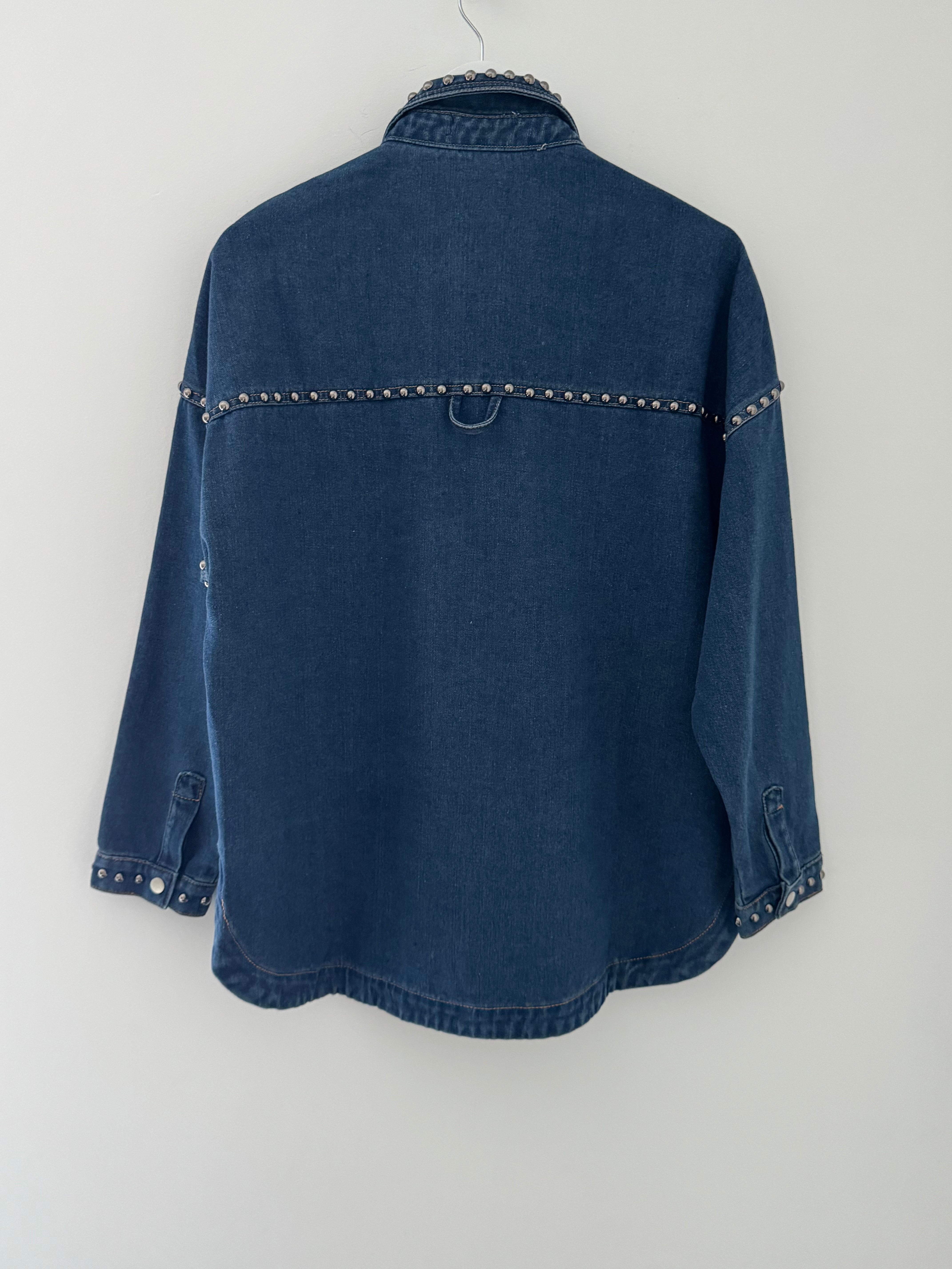 Designer Boyfriend Shacket in Blue Denim
