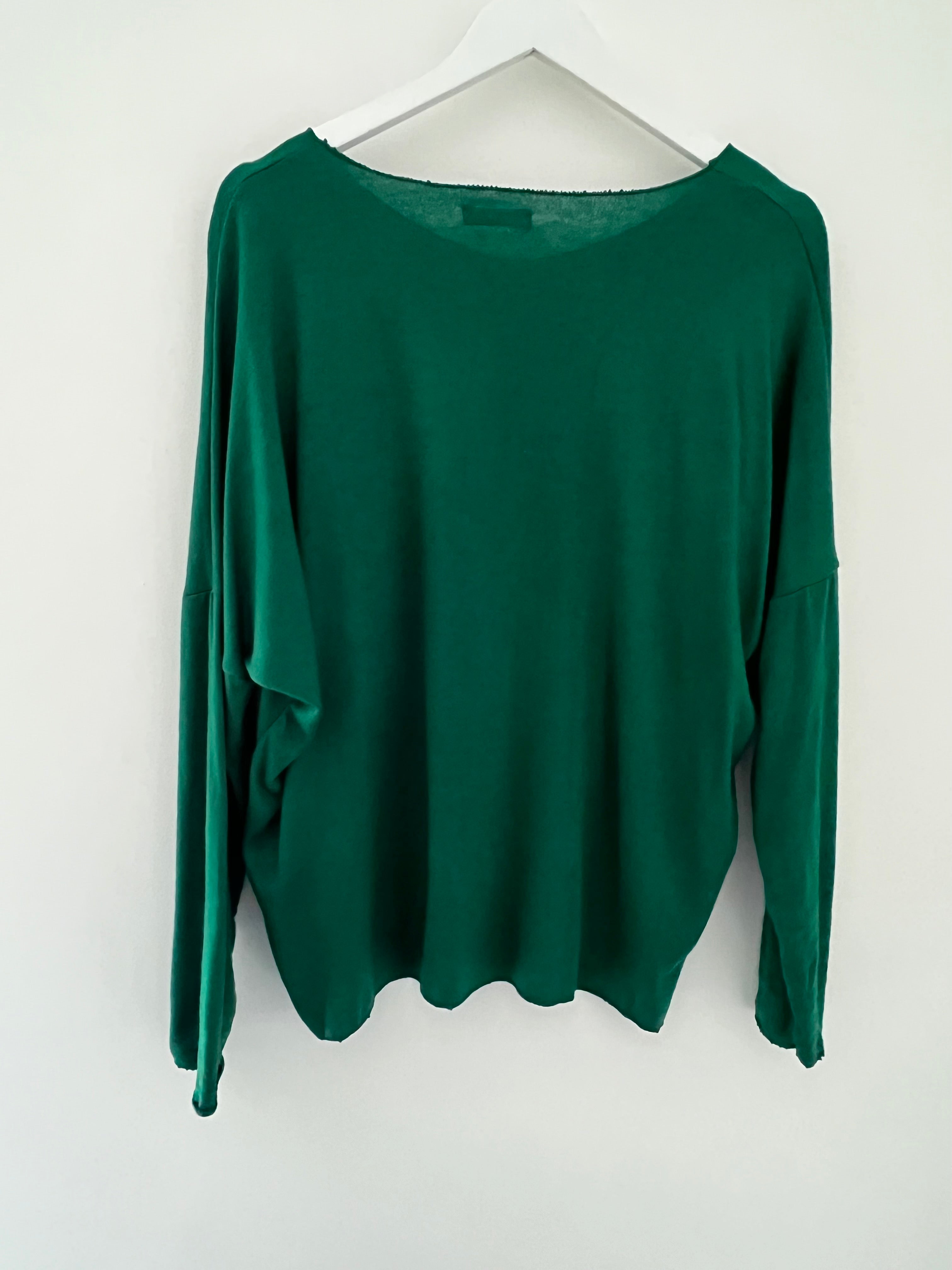 Silver Star Jumper in Forest Green