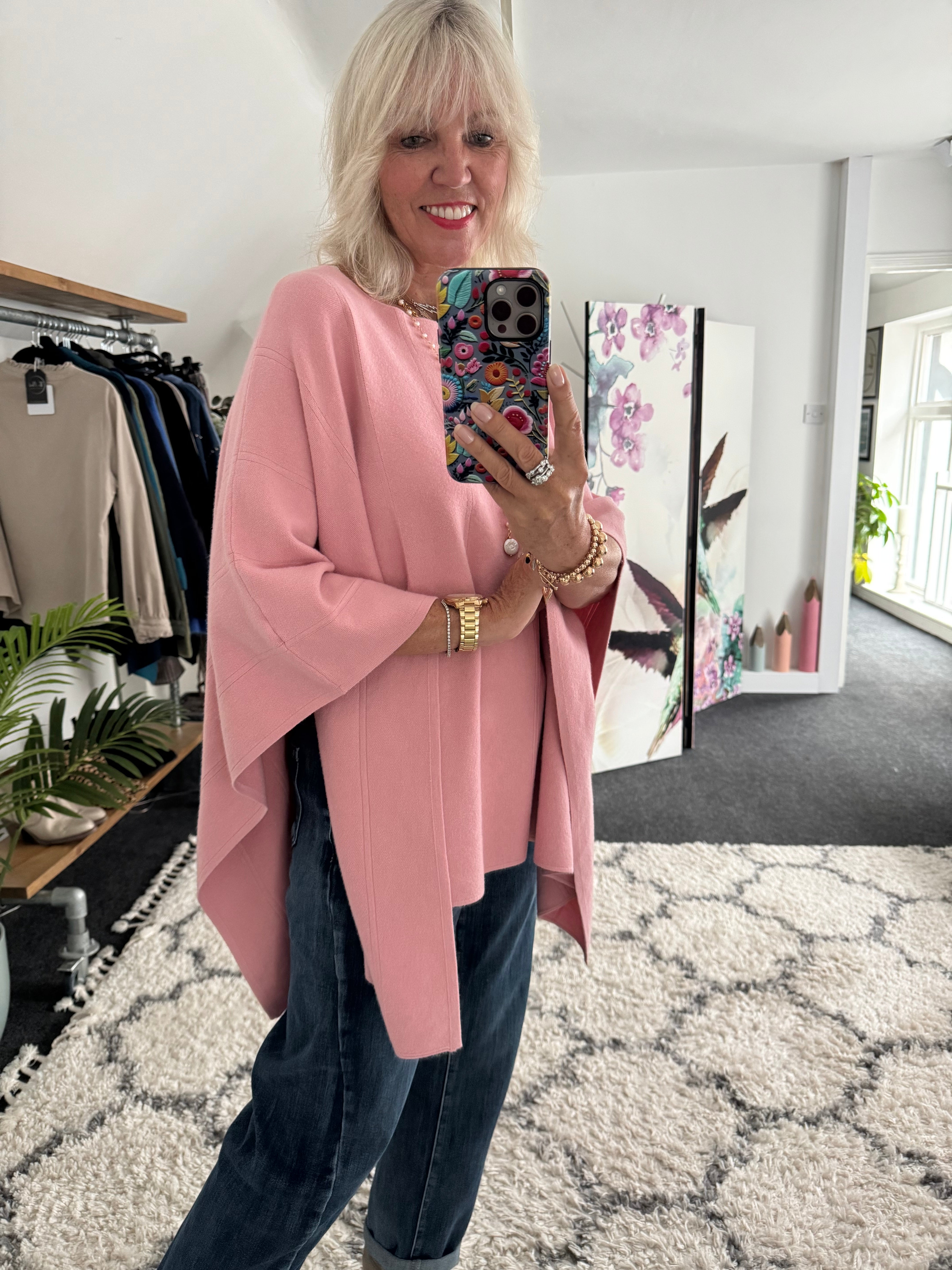 Gorgeous Poncho In Pink