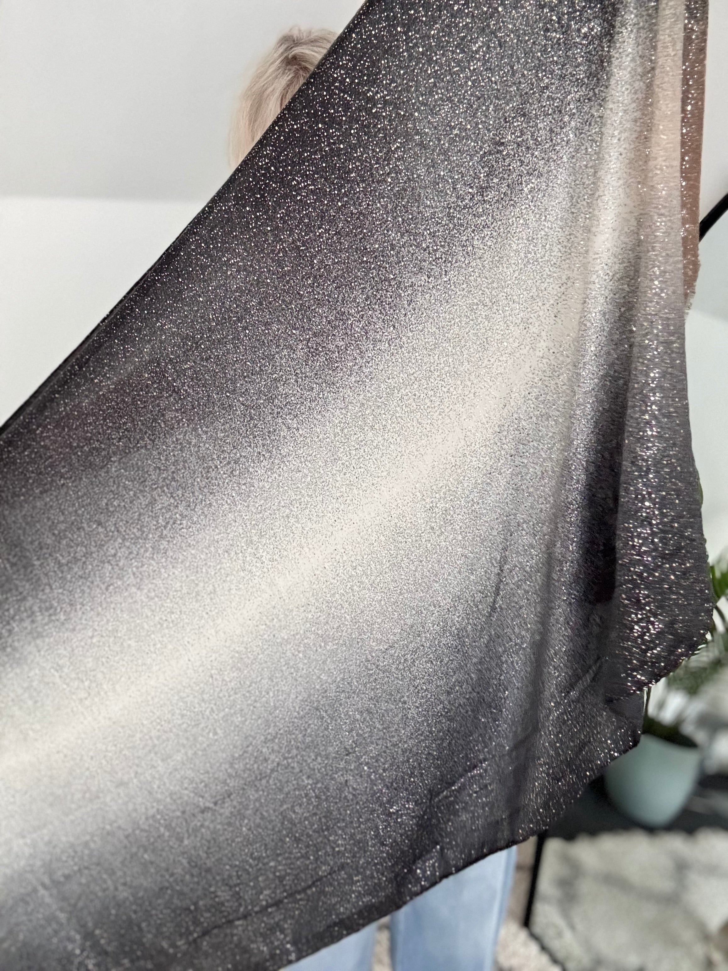Metallic Fleck Scarf in Grey & Mocha