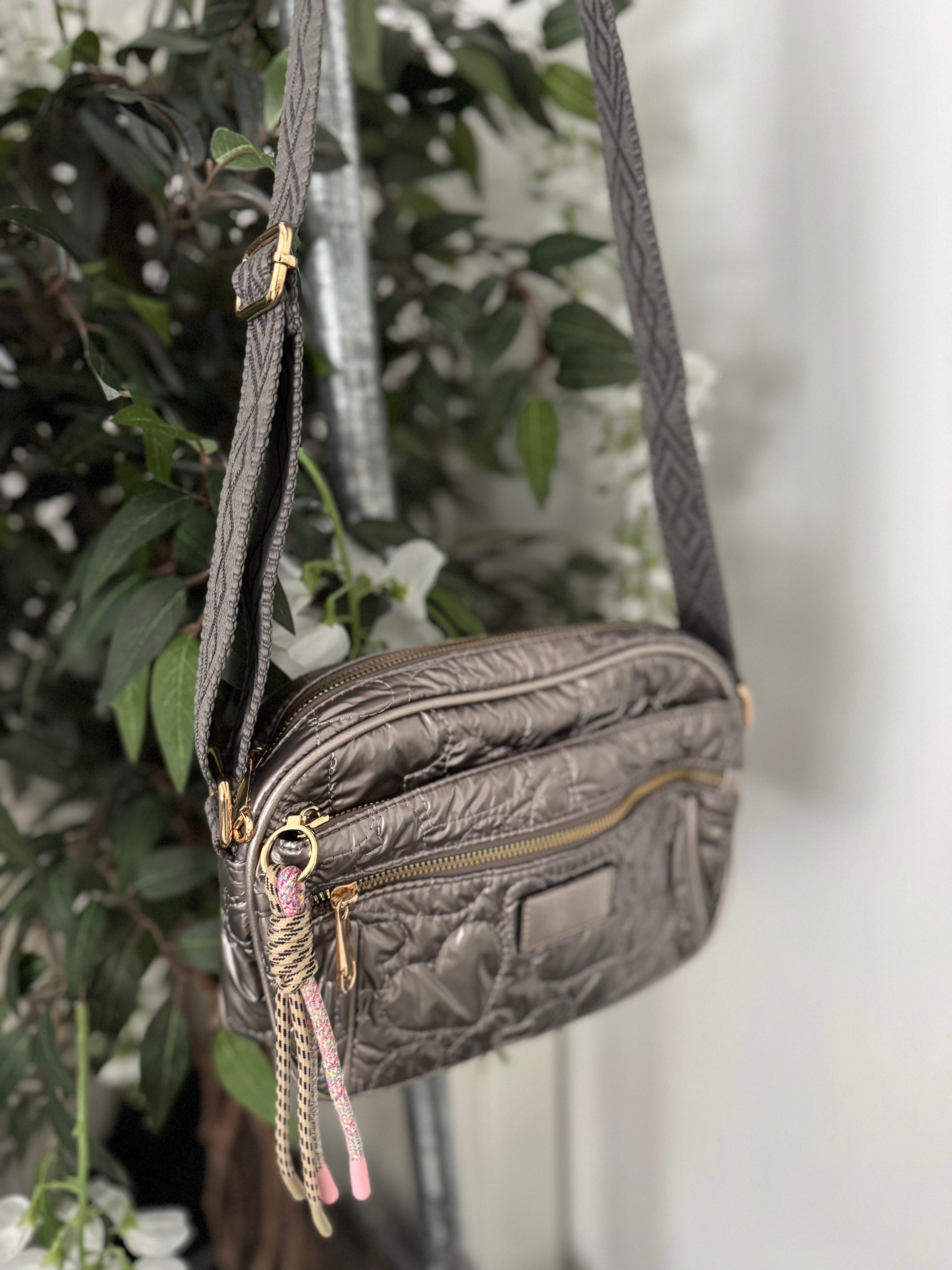 Crossbody Bag in Metallic Mocha