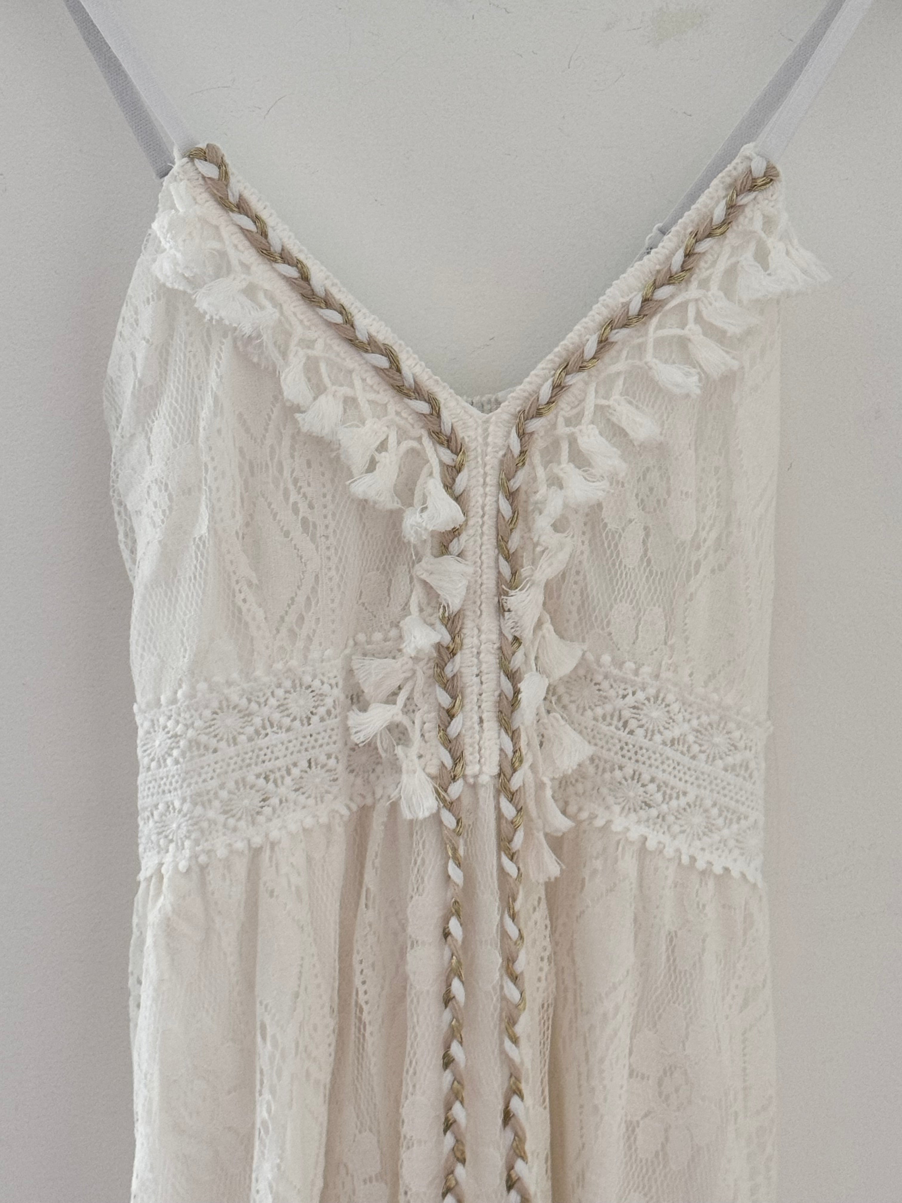 Summer Tassel Dress in Ivory