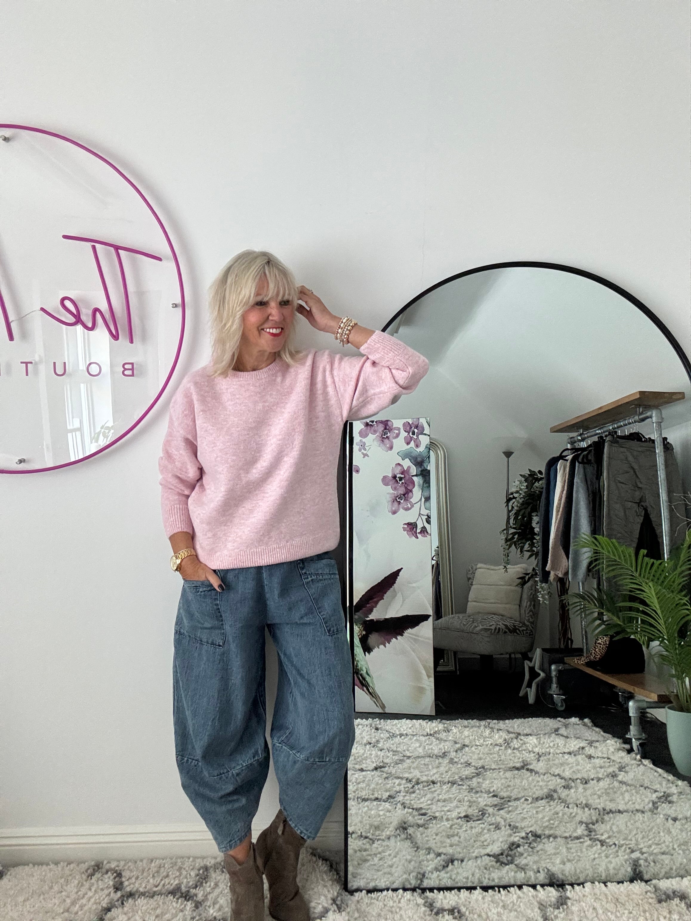 Soft & Cosy Round Neck Jumper in Pink