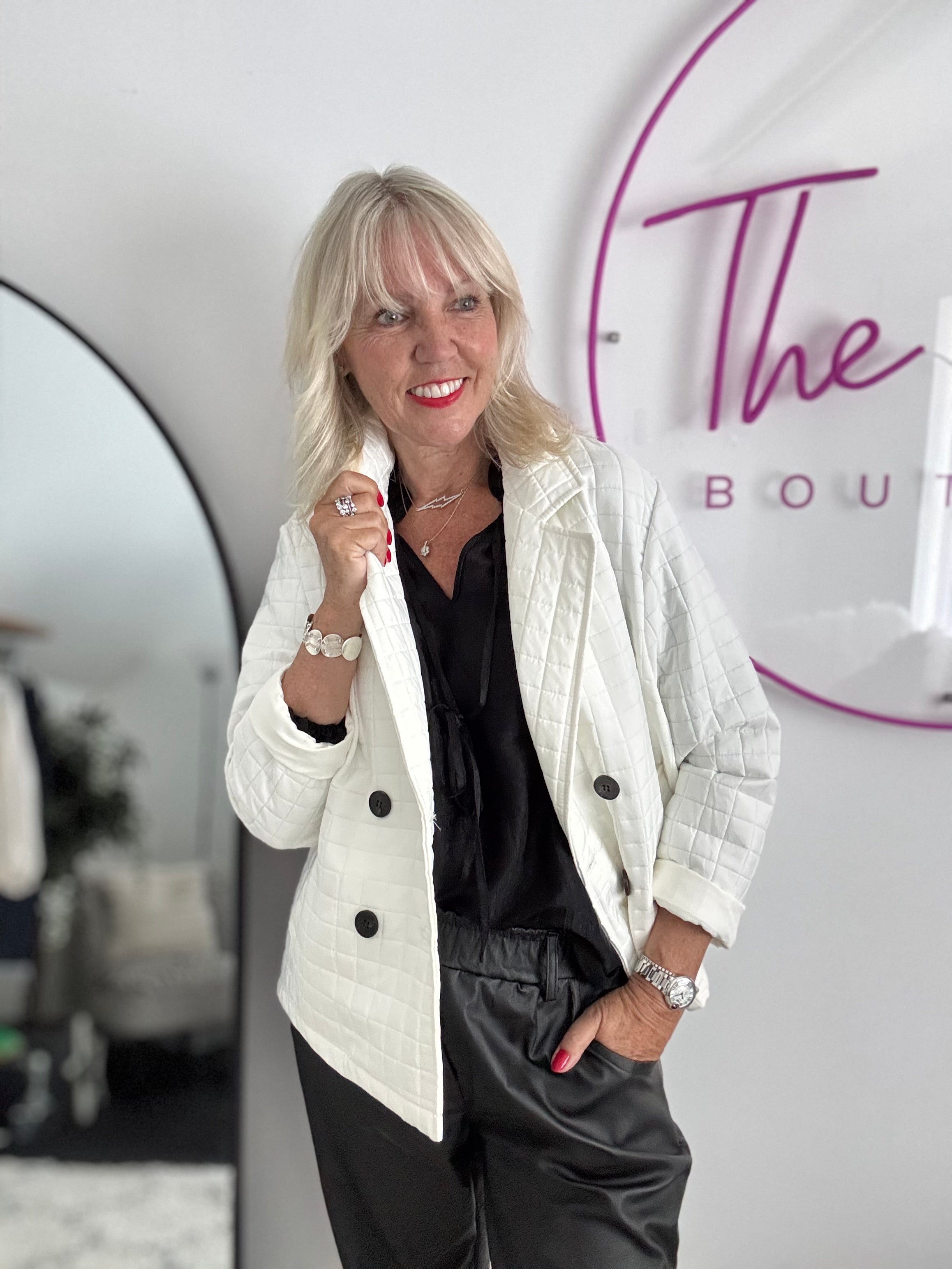 Luxe Quilted Jacket in Vanilla