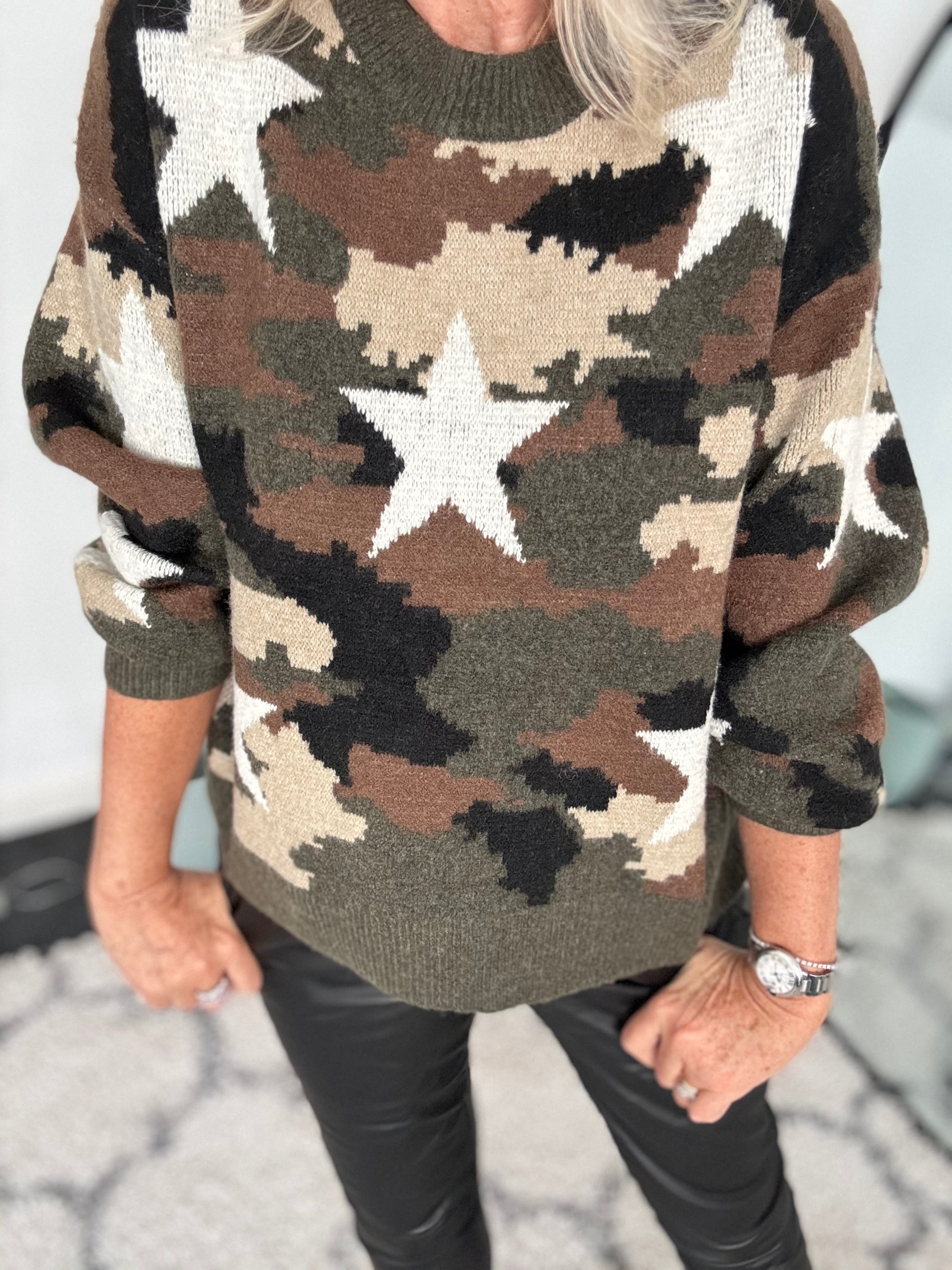 Khaki Camo Jumper with Stars