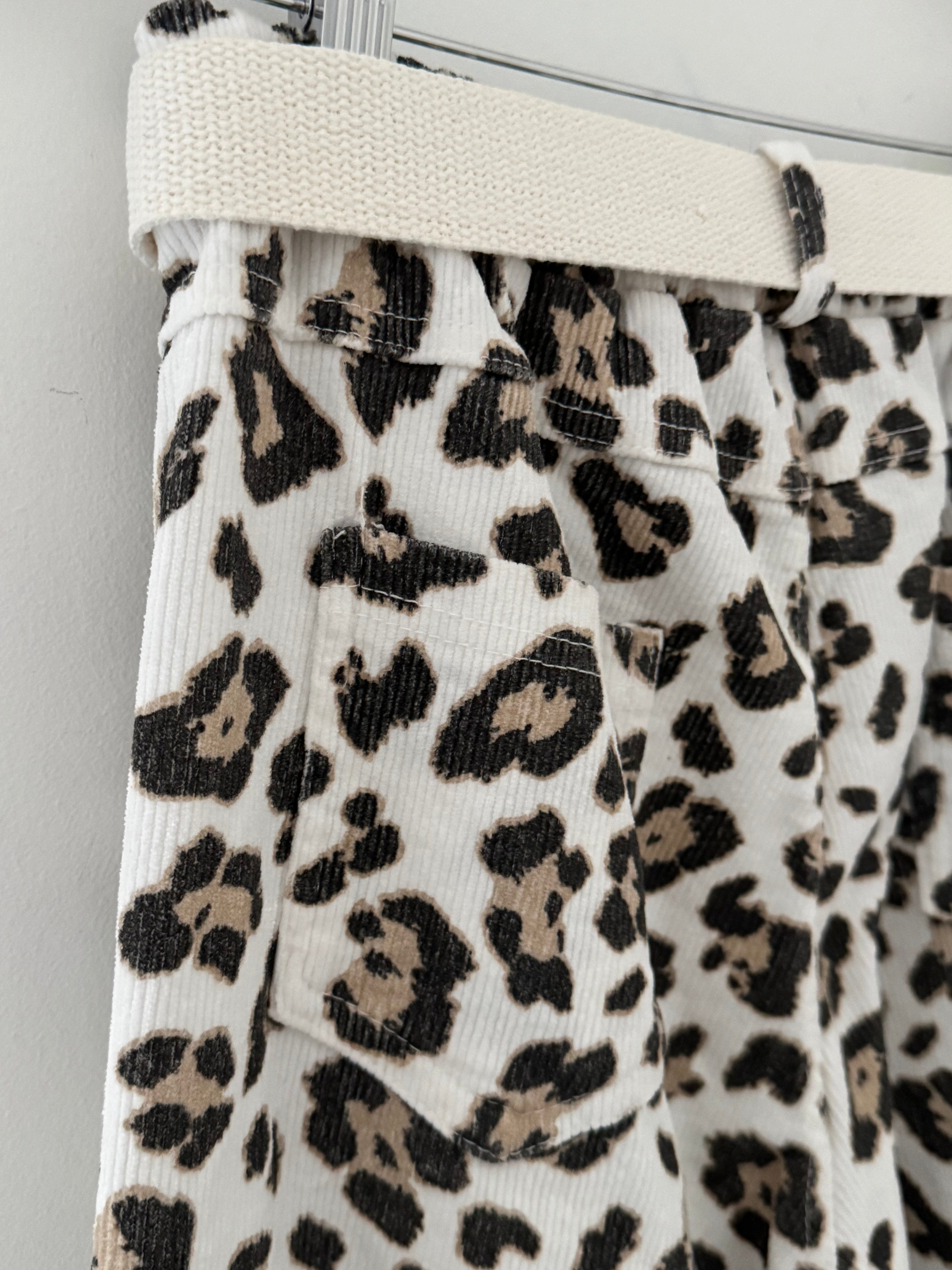 Slim Barrel Leg Trousers in Snow Leopard