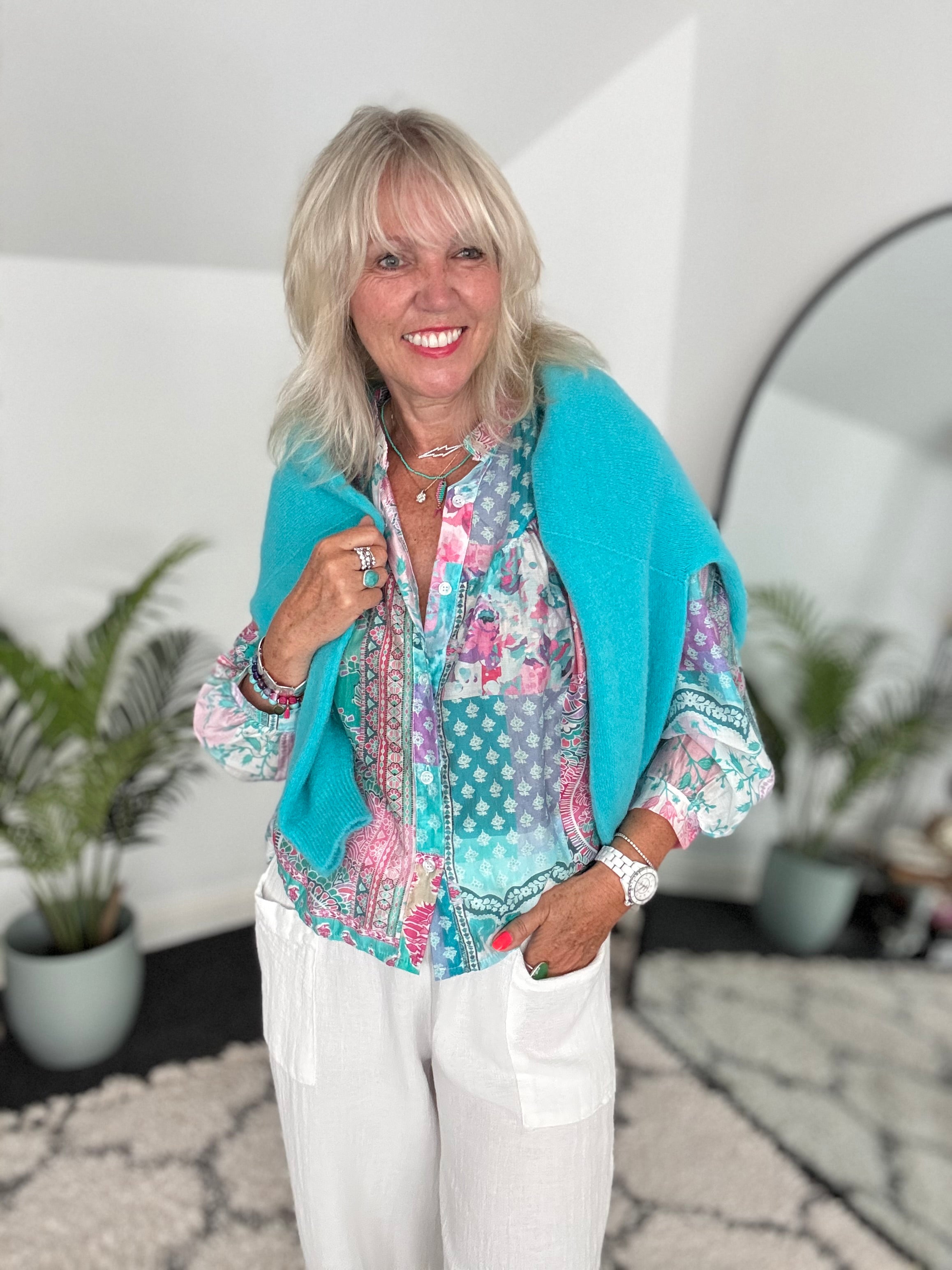 Luxe Slouchy Alpaca Jumper in Teal