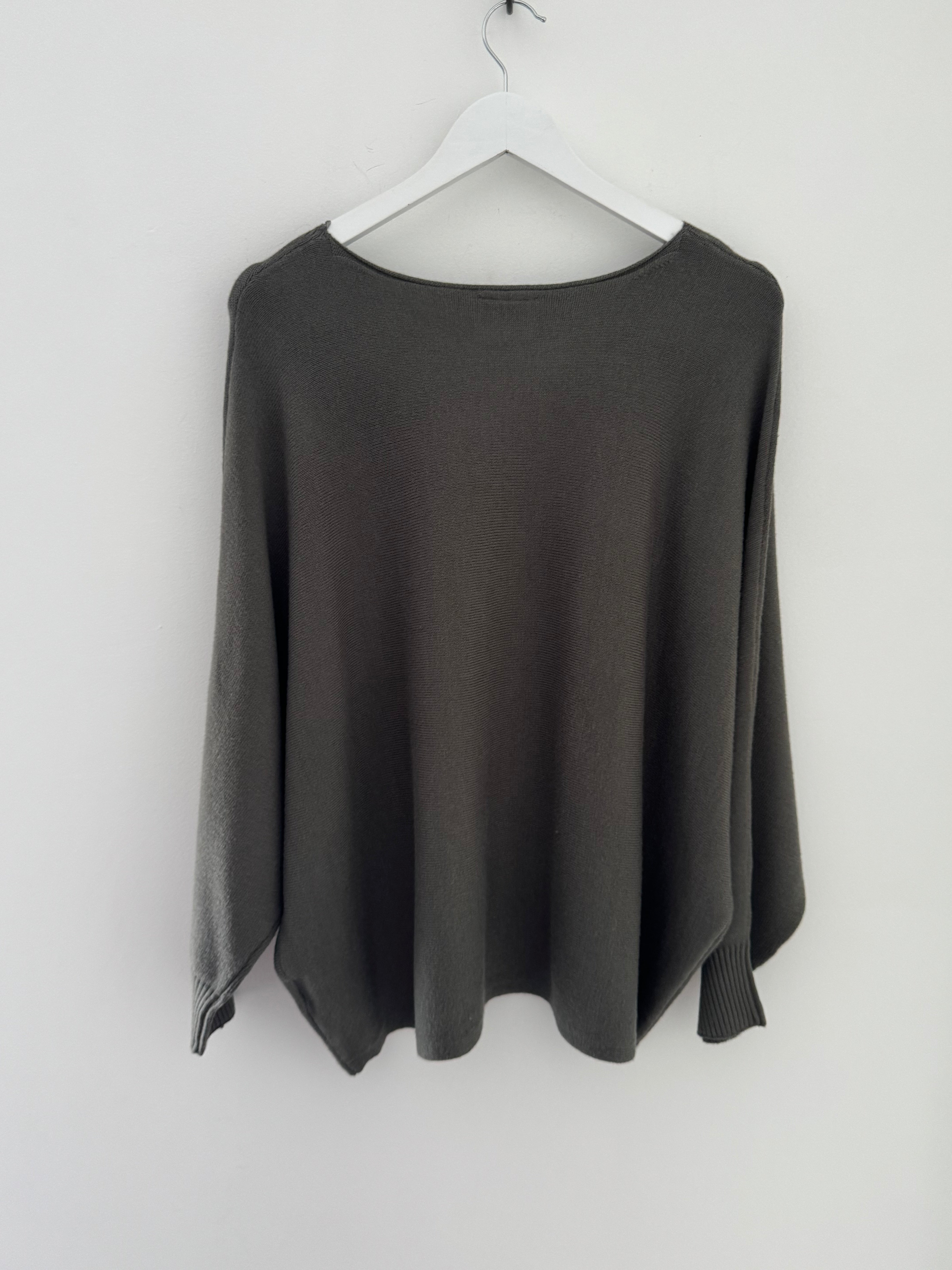 Soft Batwing Knit in Khaki