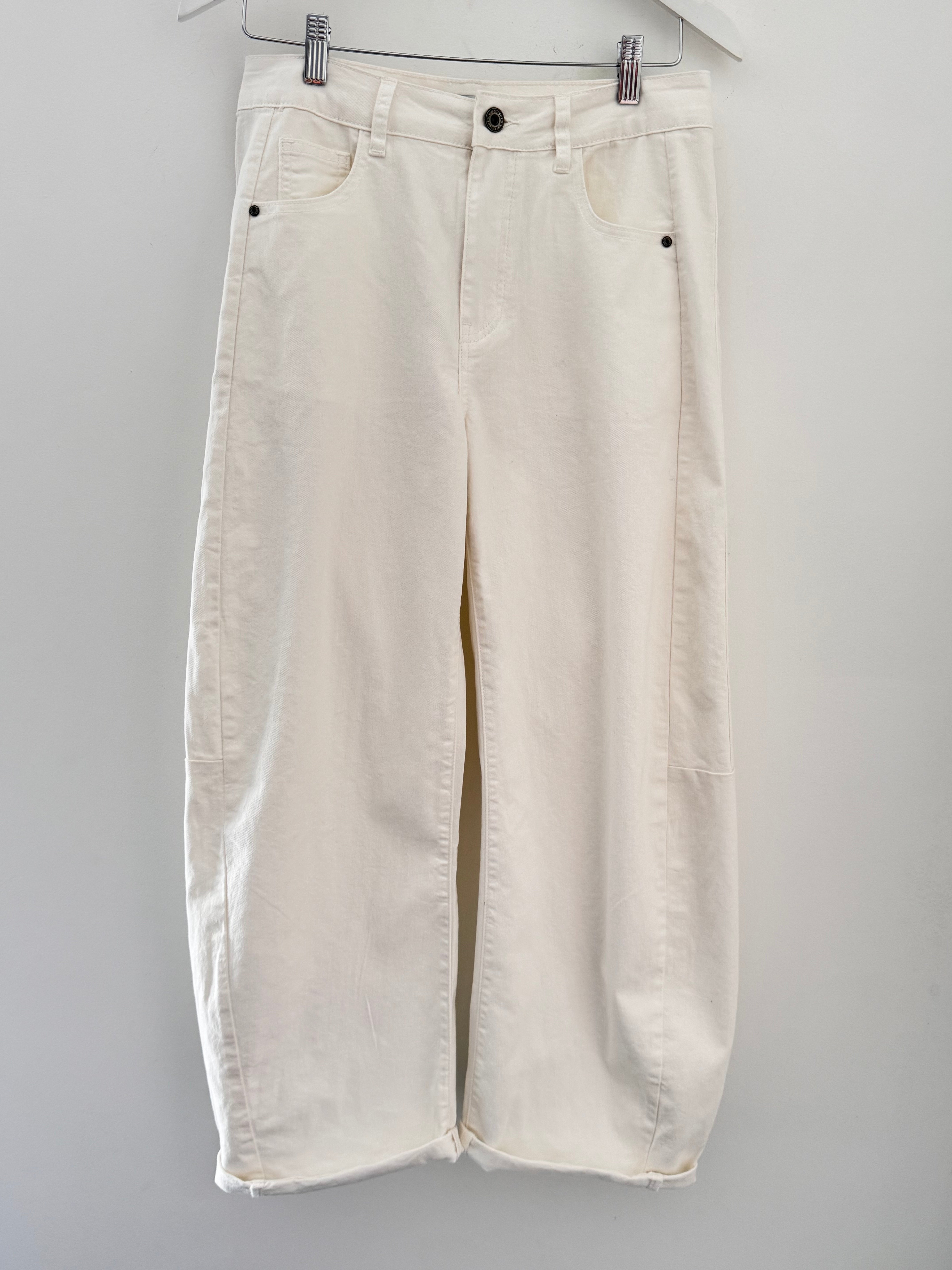 Barrel Leg Jeans in Ivory