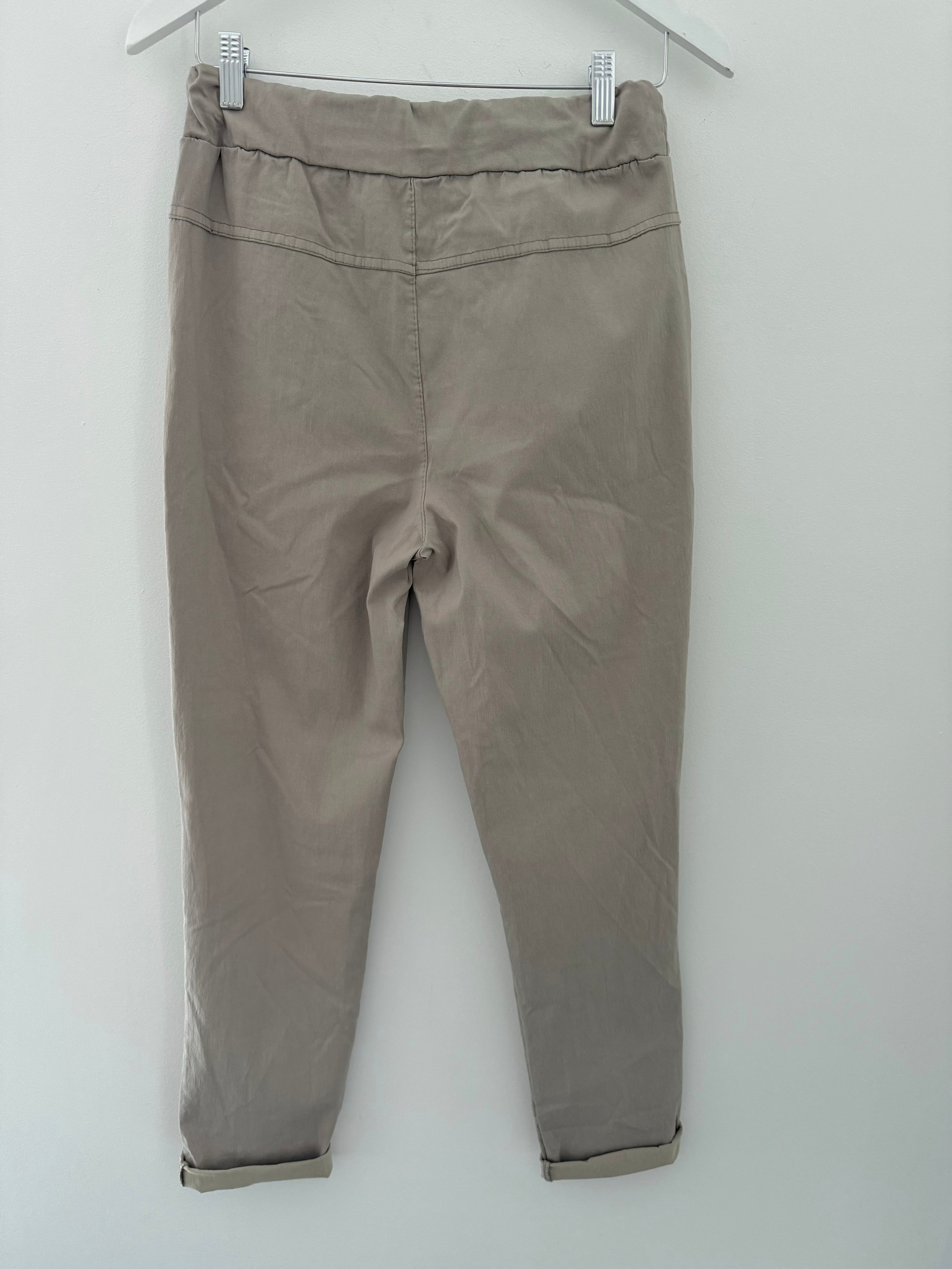 Super Stretch Plain Tie Joggers in Mocha