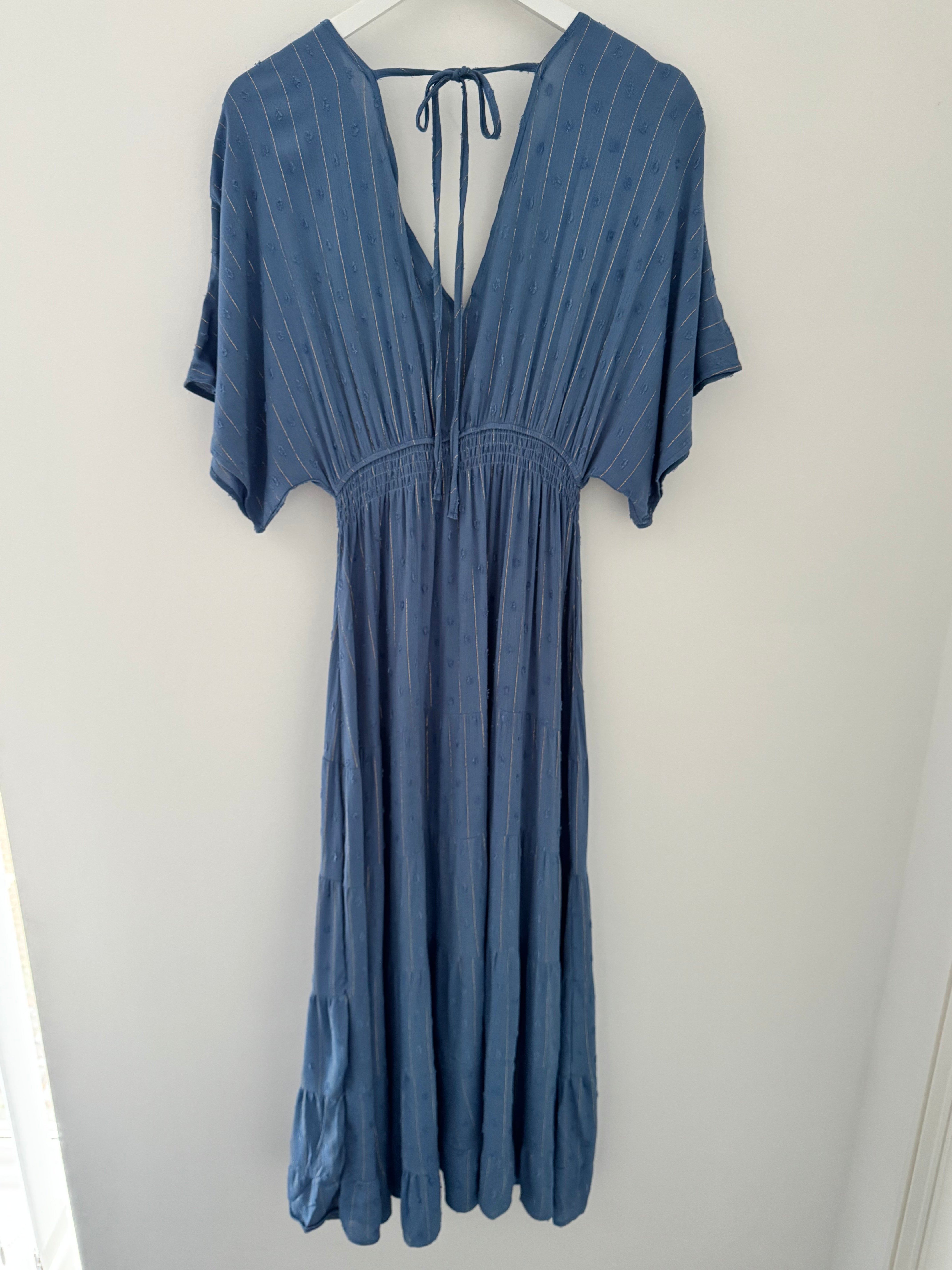 Kimono Midi Dress in Blue