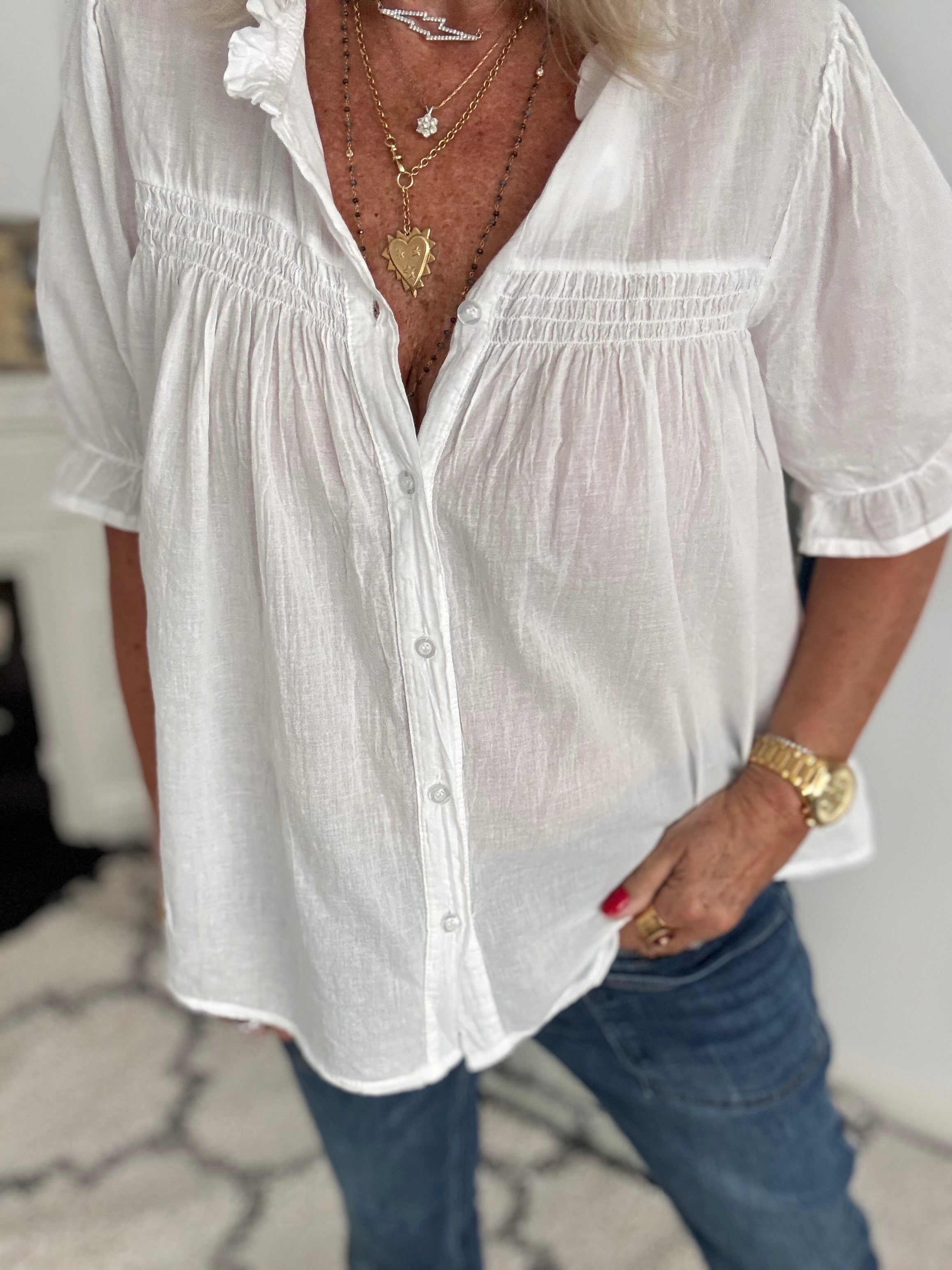 Lawn Cotton Shirt in White