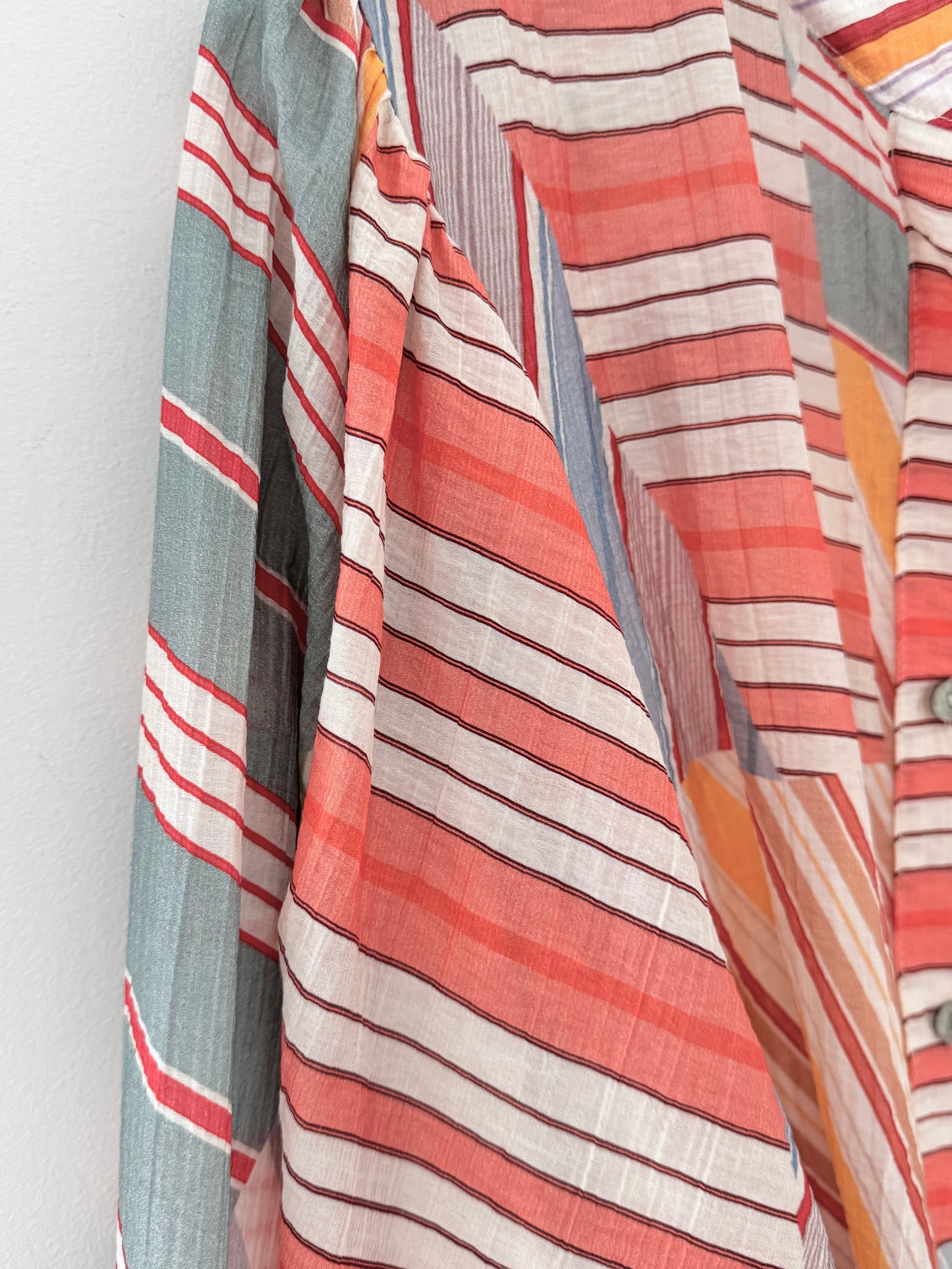 Stripe Shirt in Coral & Blue