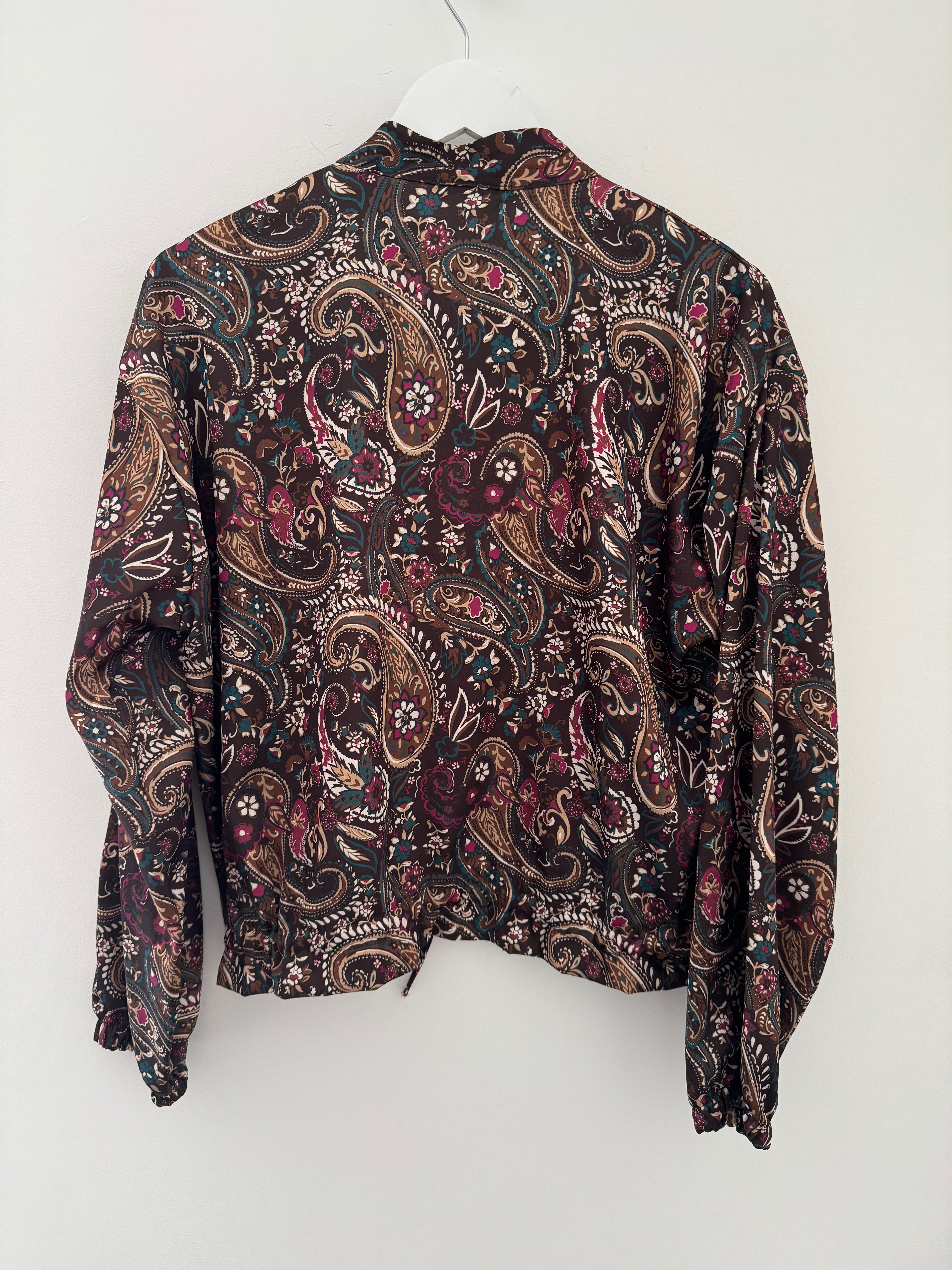 Silky Paisley Bomber Jacket