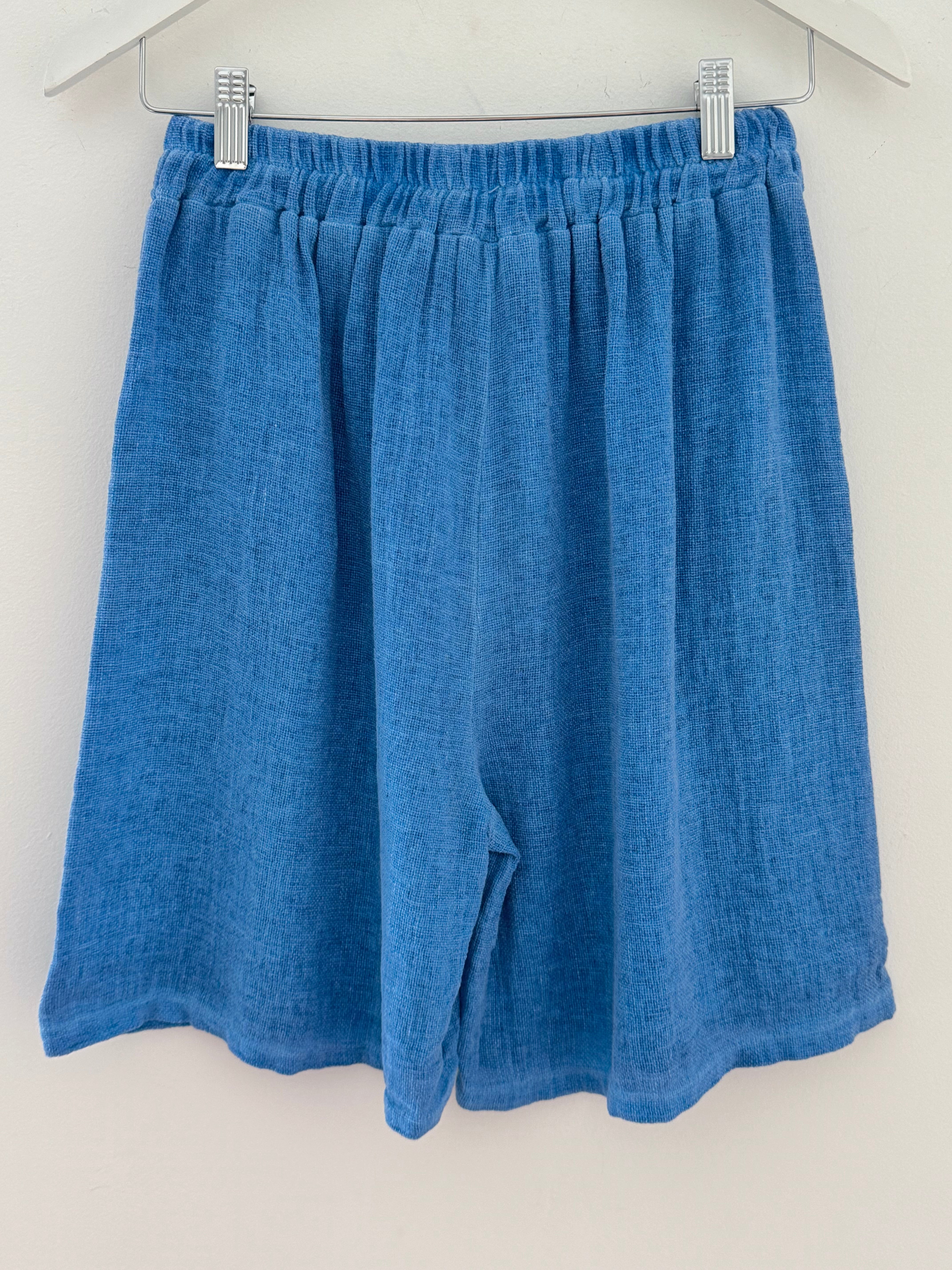 Linen & Cotton Shorts in Sky Blue