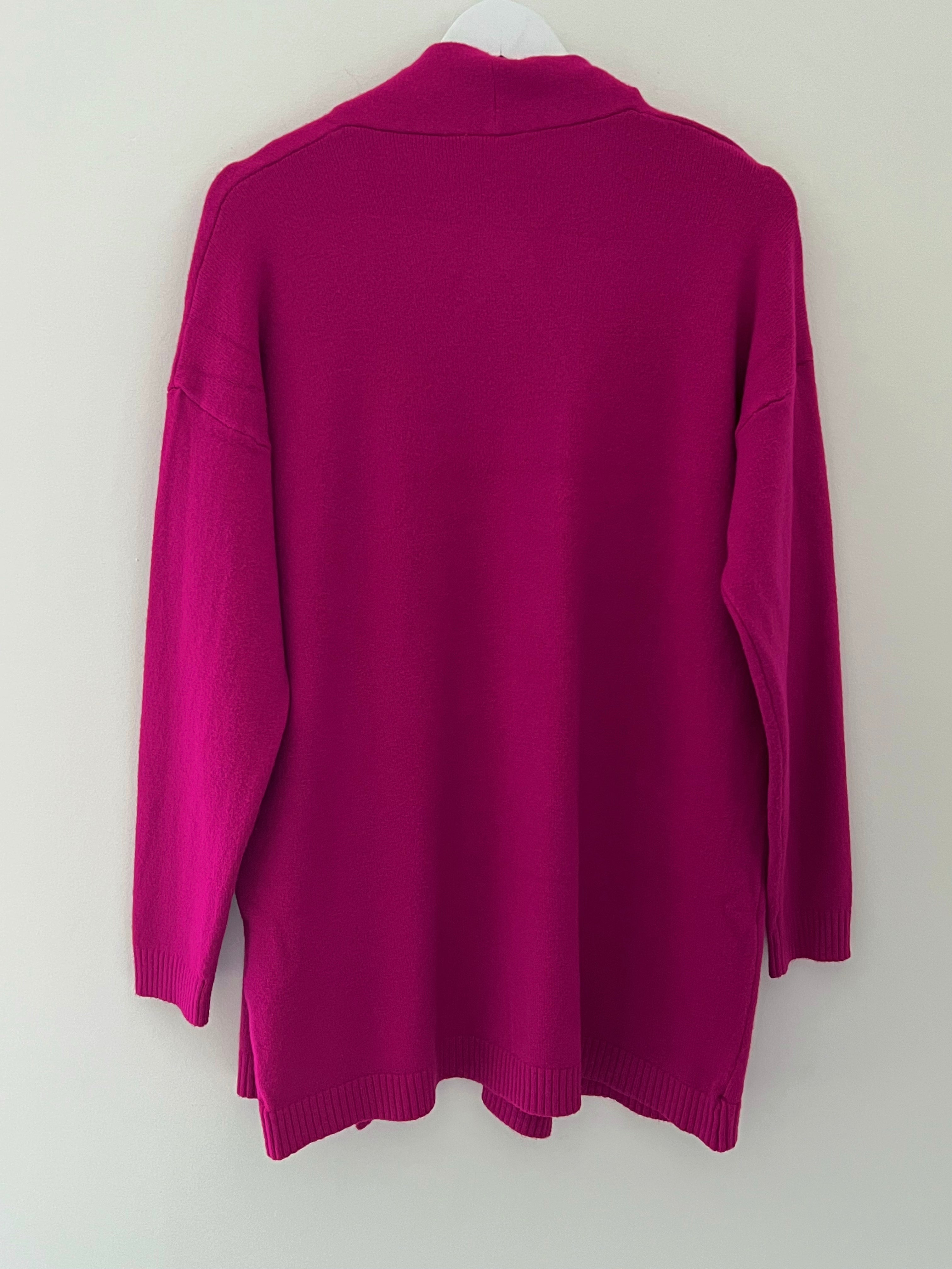 Cardi with Pockets in Magenta