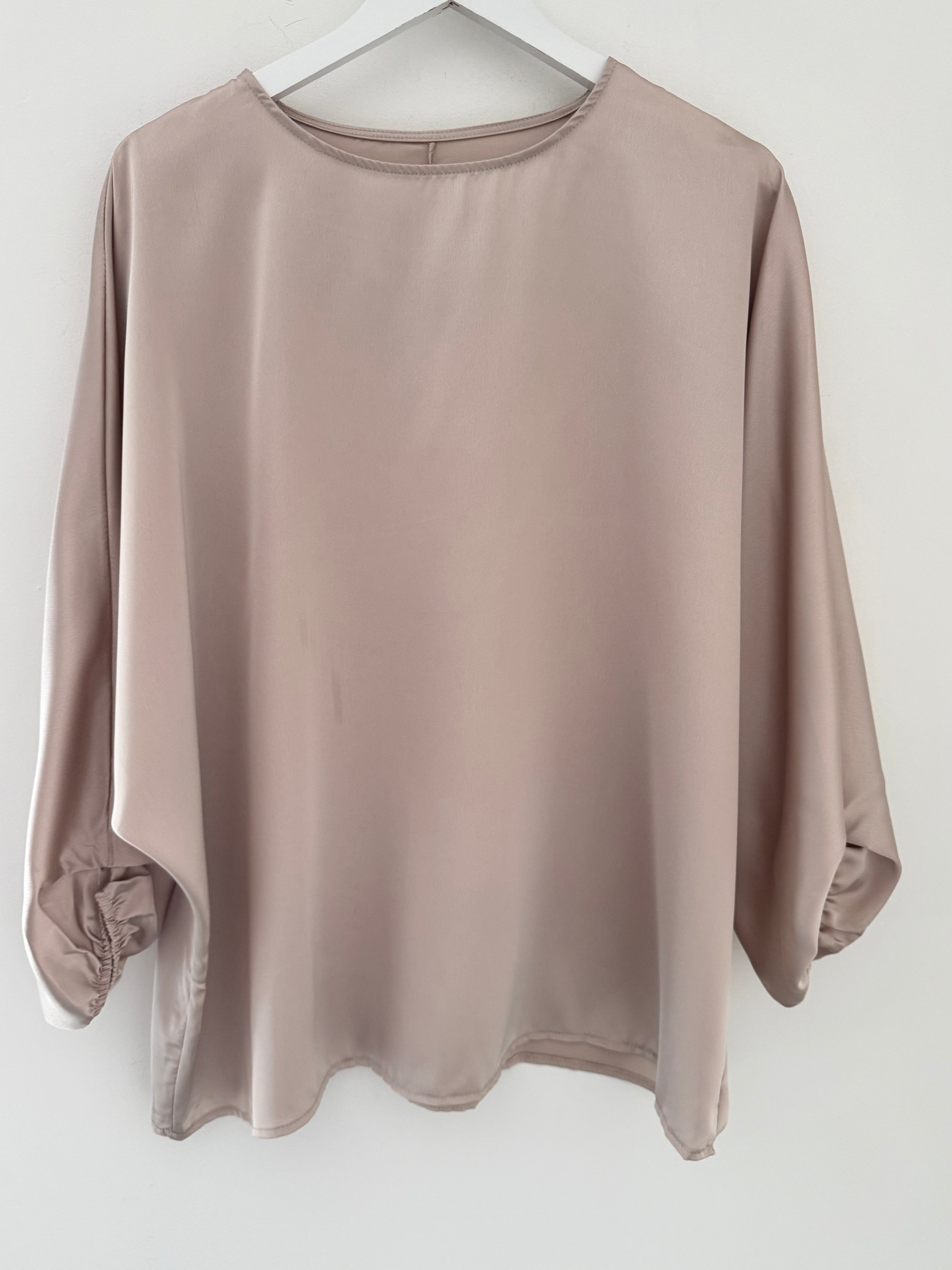 Silky Round Neck Top in Ecru
