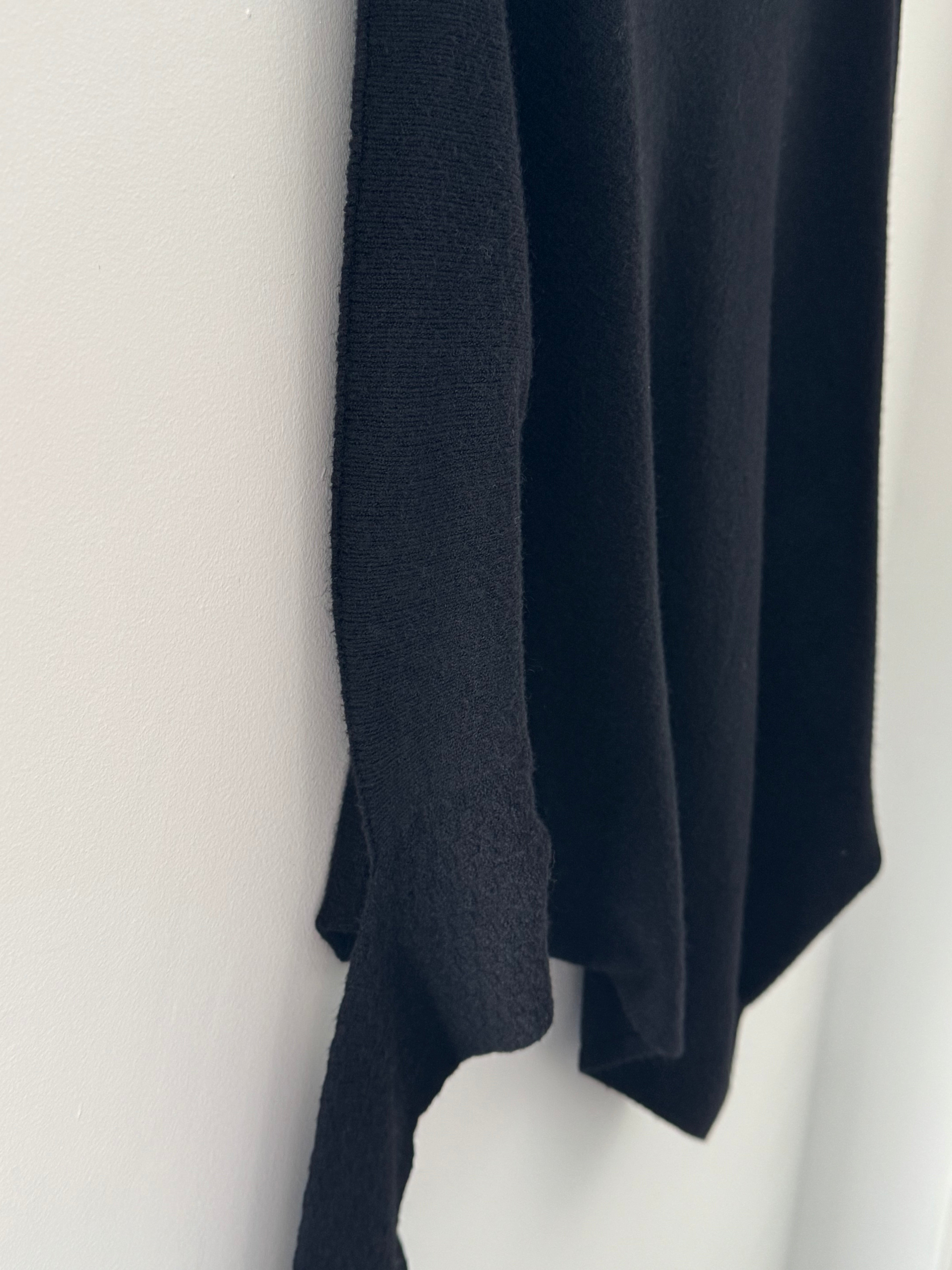 Cowl Neck Asymmetric Jumper in Black