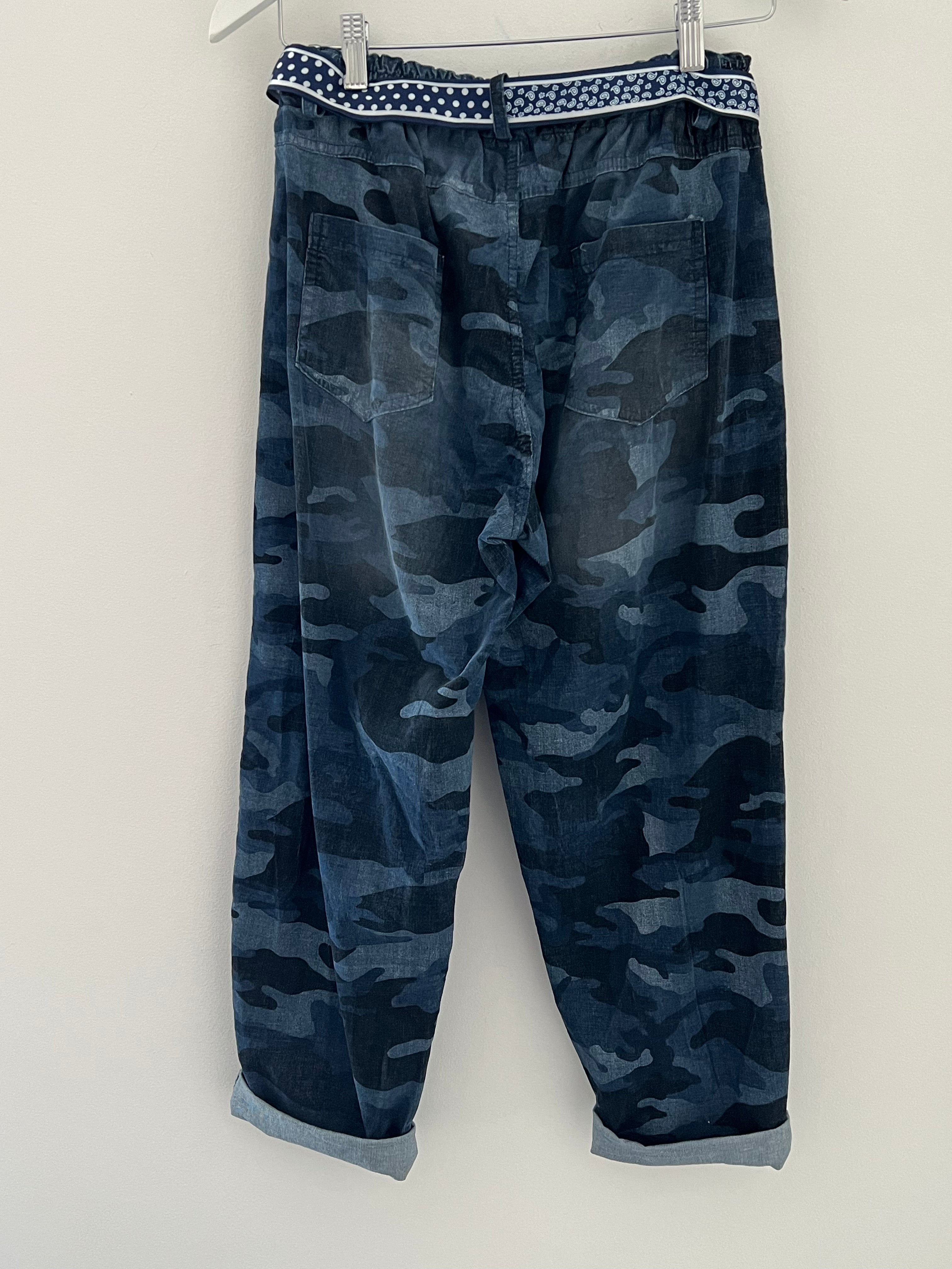 Boyfriend Joggers in Ink Camo Needlecord