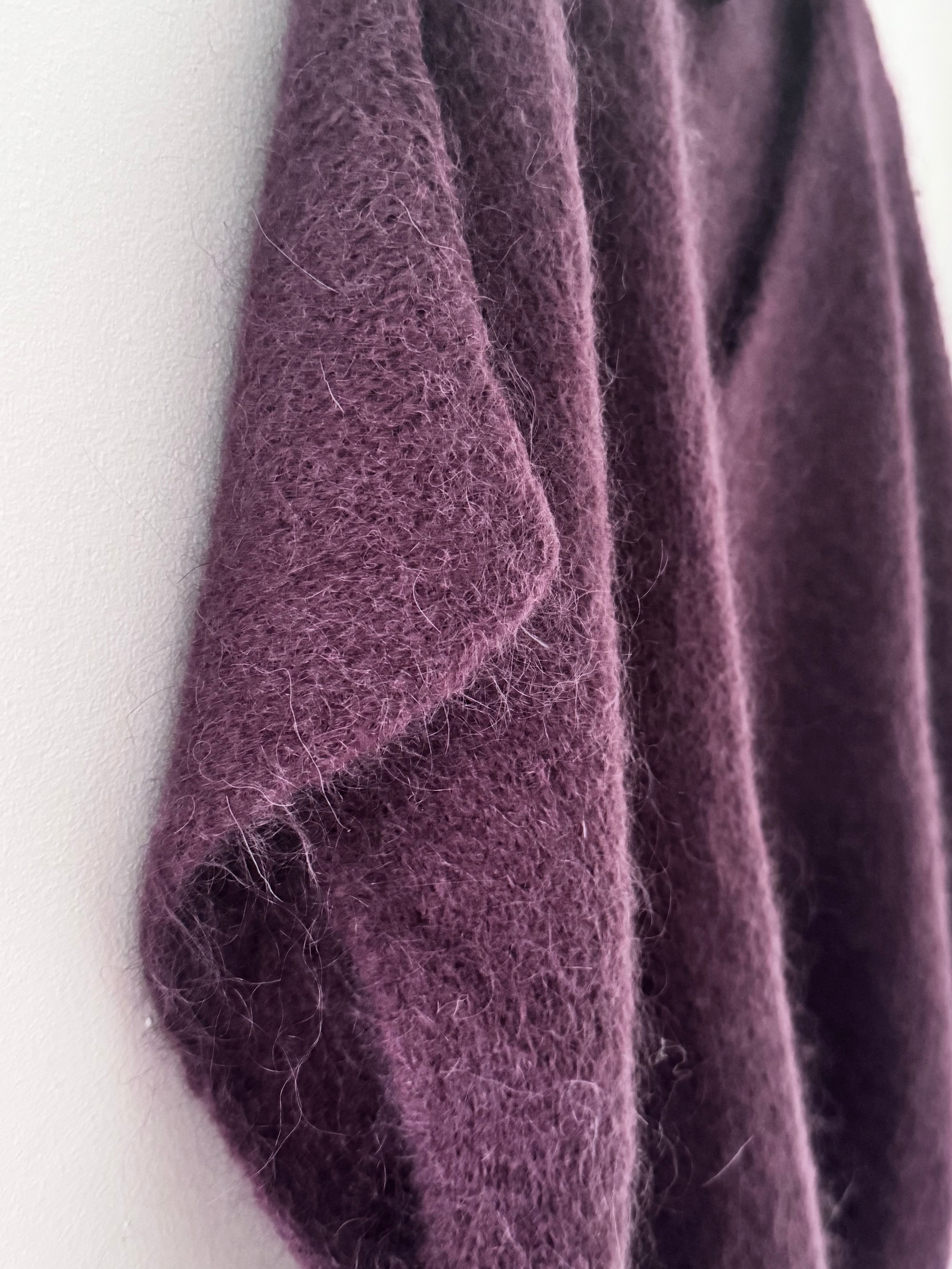 Mohair V Neck Tank in Damson