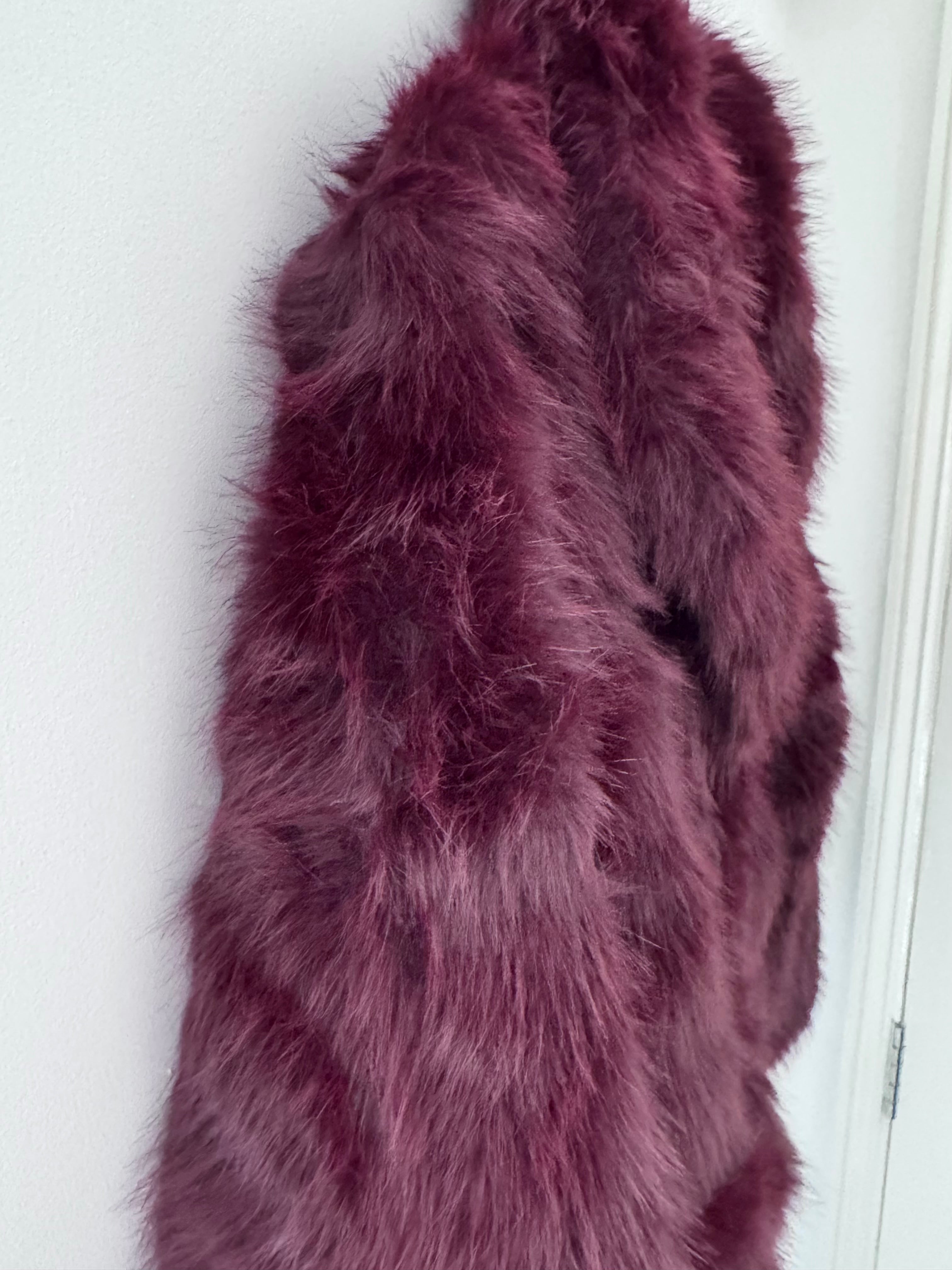 Luxe Faux Fur Jacket in Mulberry