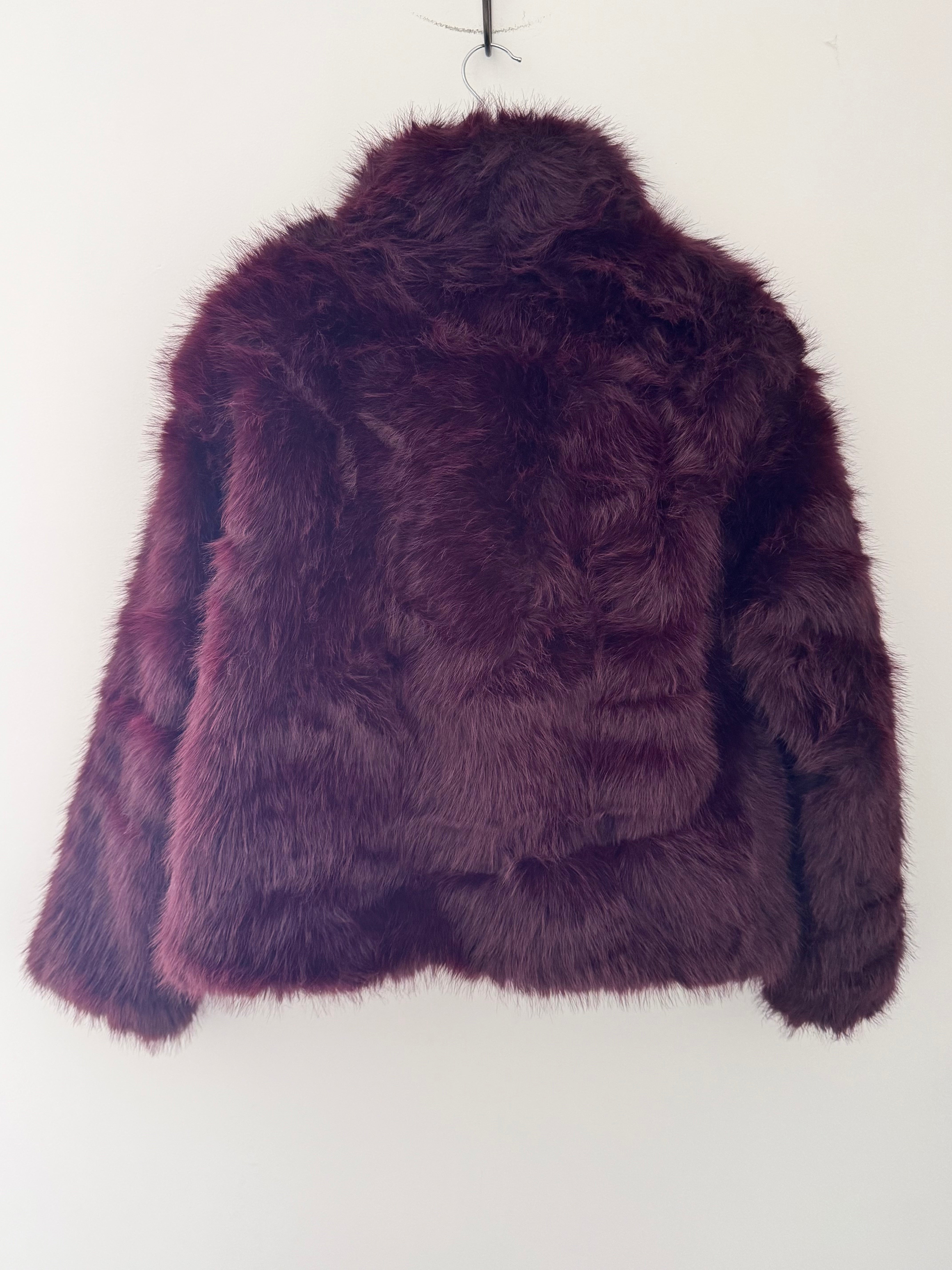 Luxe Faux Fur Jacket in Mulberry
