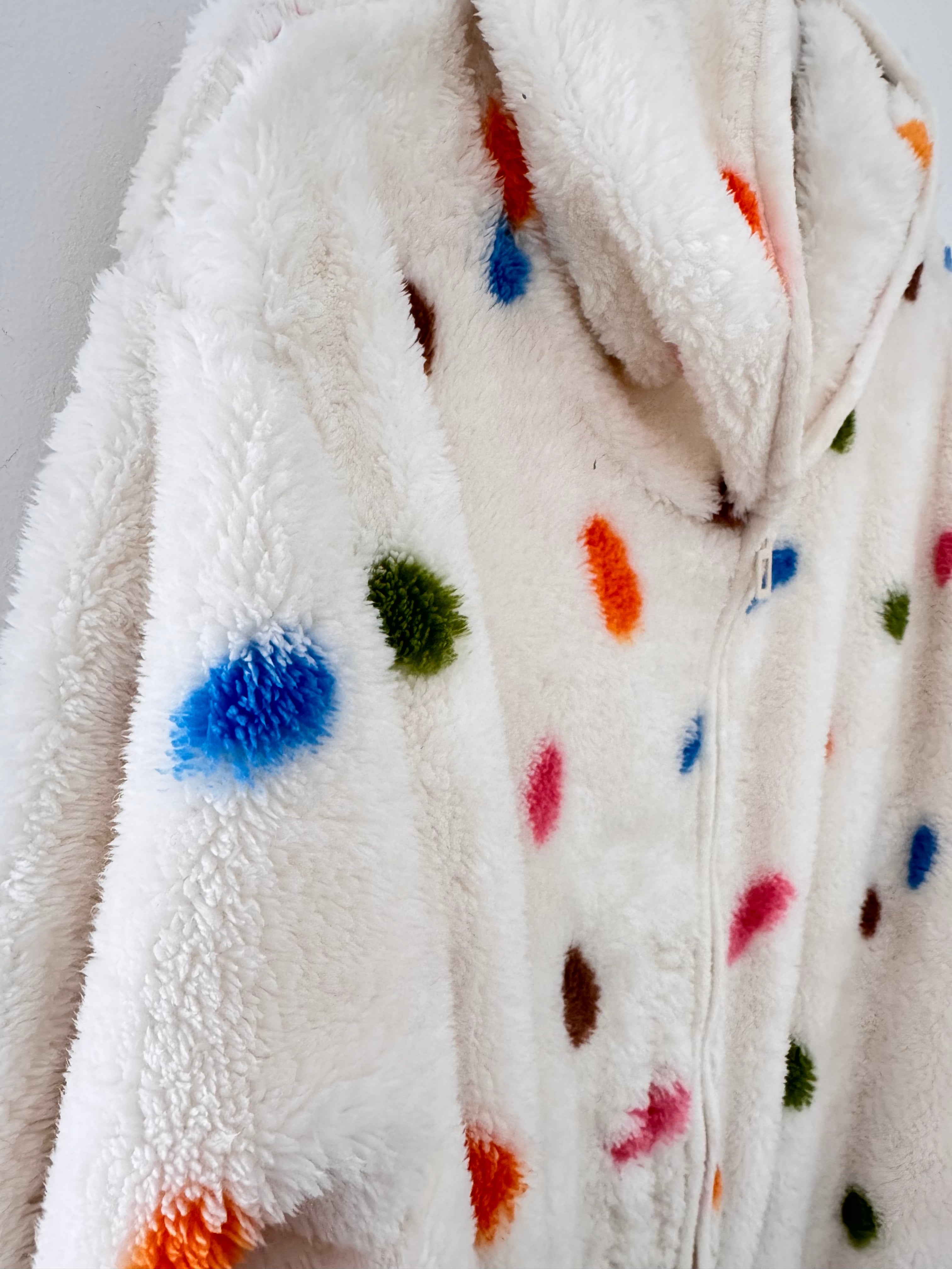 Spotty Zipped Fleece Hooded Loungewear